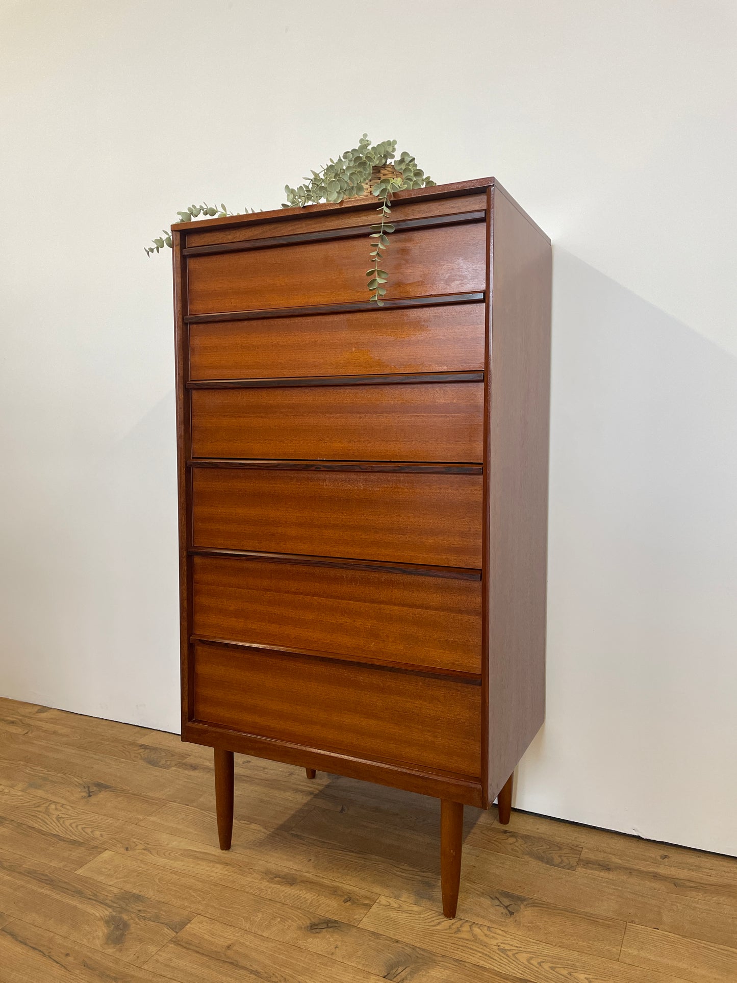 Austinsuite Tall Boy Chest of Drawers by Frank Guille - Mid-Century Teak