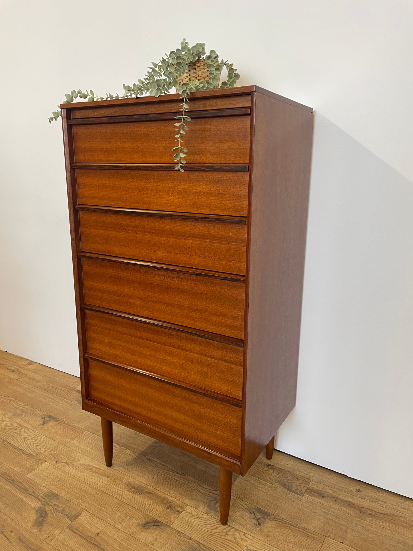 Austinsuite Tall Boy Chest of Drawers by Frank Guille - Mid-Century Teak