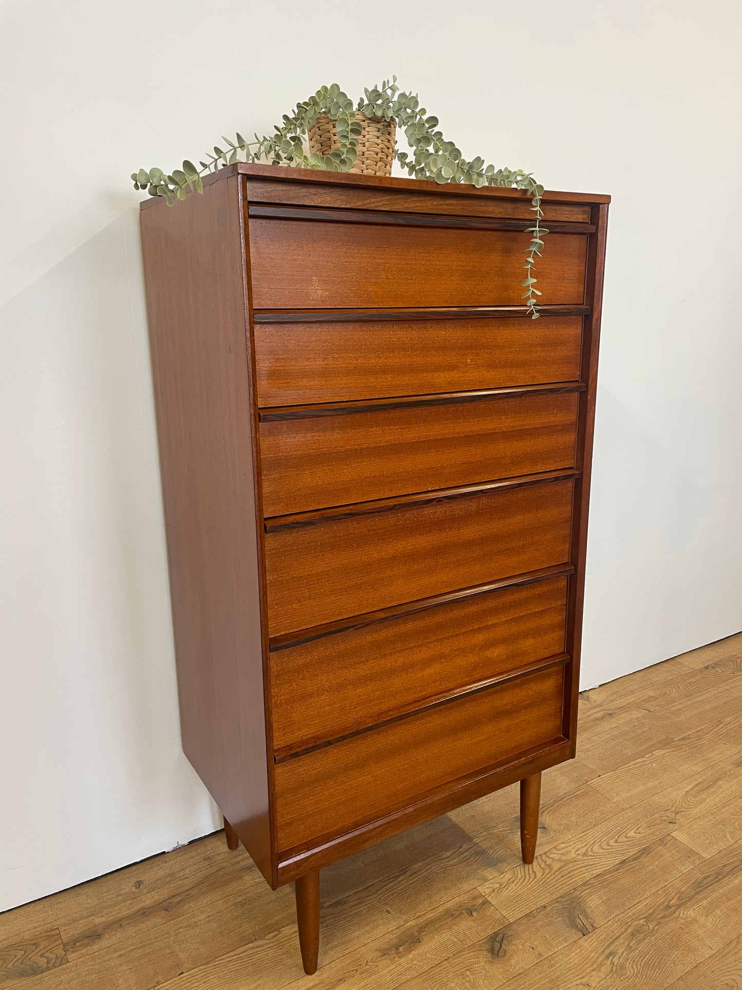 Austinsuite Tall Boy Chest of Drawers by Frank Guille - Mid-Century Teak