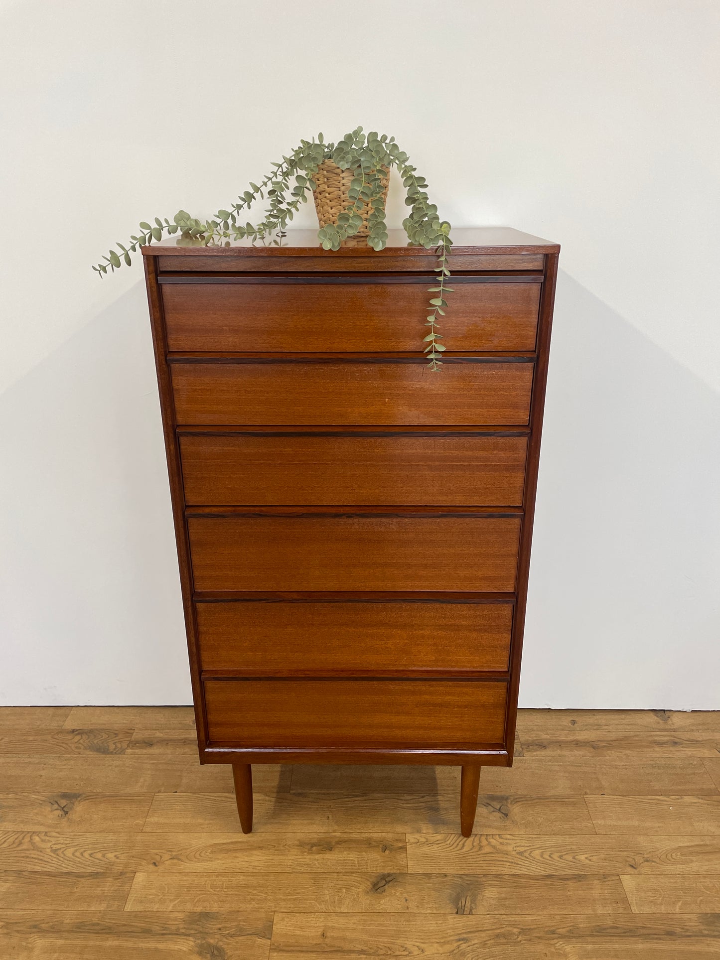 Austinsuite Tall Boy Chest of Drawers by Frank Guille - Mid-Century Teak