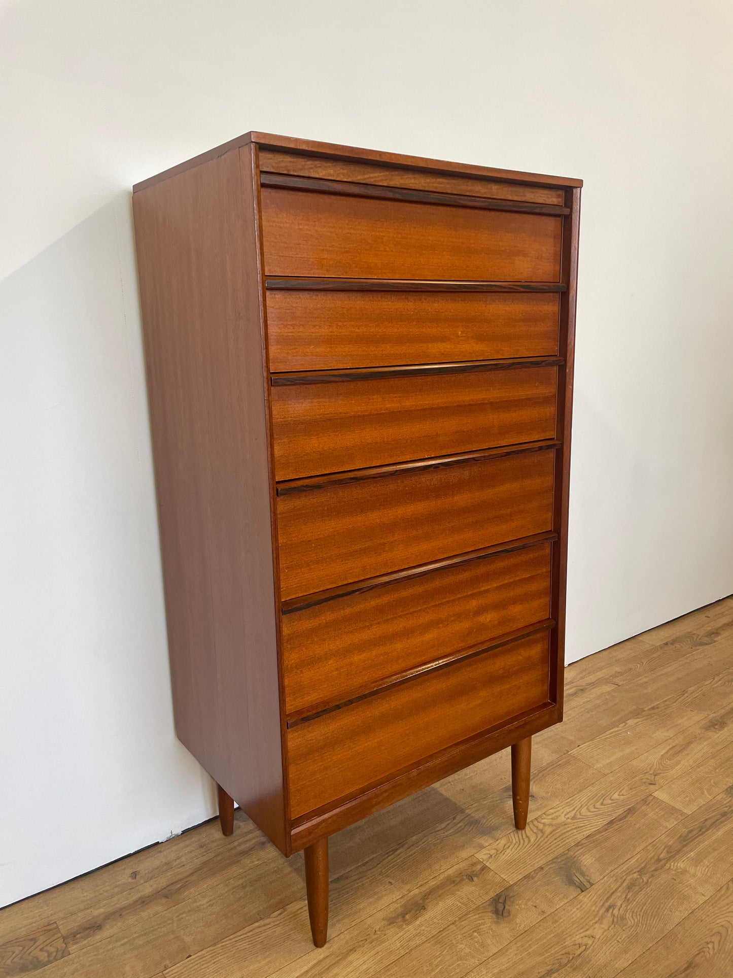 Austinsuite Tall Boy Chest of Drawers by Frank Guille - Mid-Century Teak