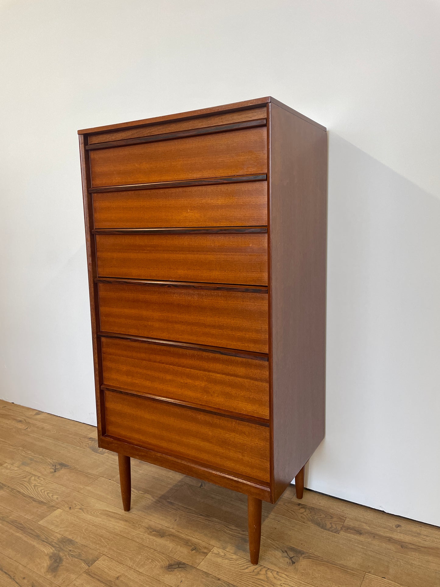 Austinsuite Tall Boy Chest of Drawers by Frank Guille - Mid-Century Teak