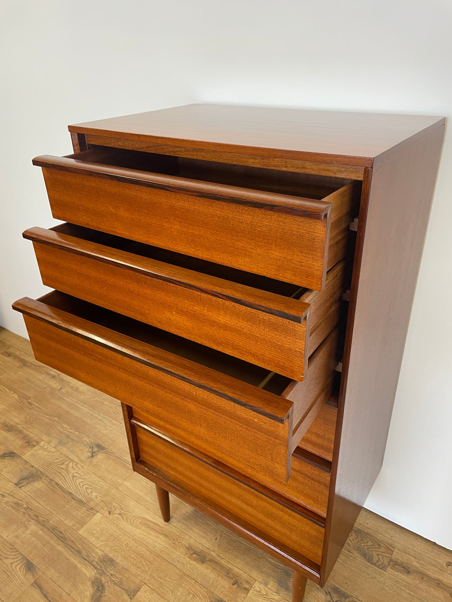 Austinsuite Tall Boy Chest of Drawers by Frank Guille - Mid-Century Teak