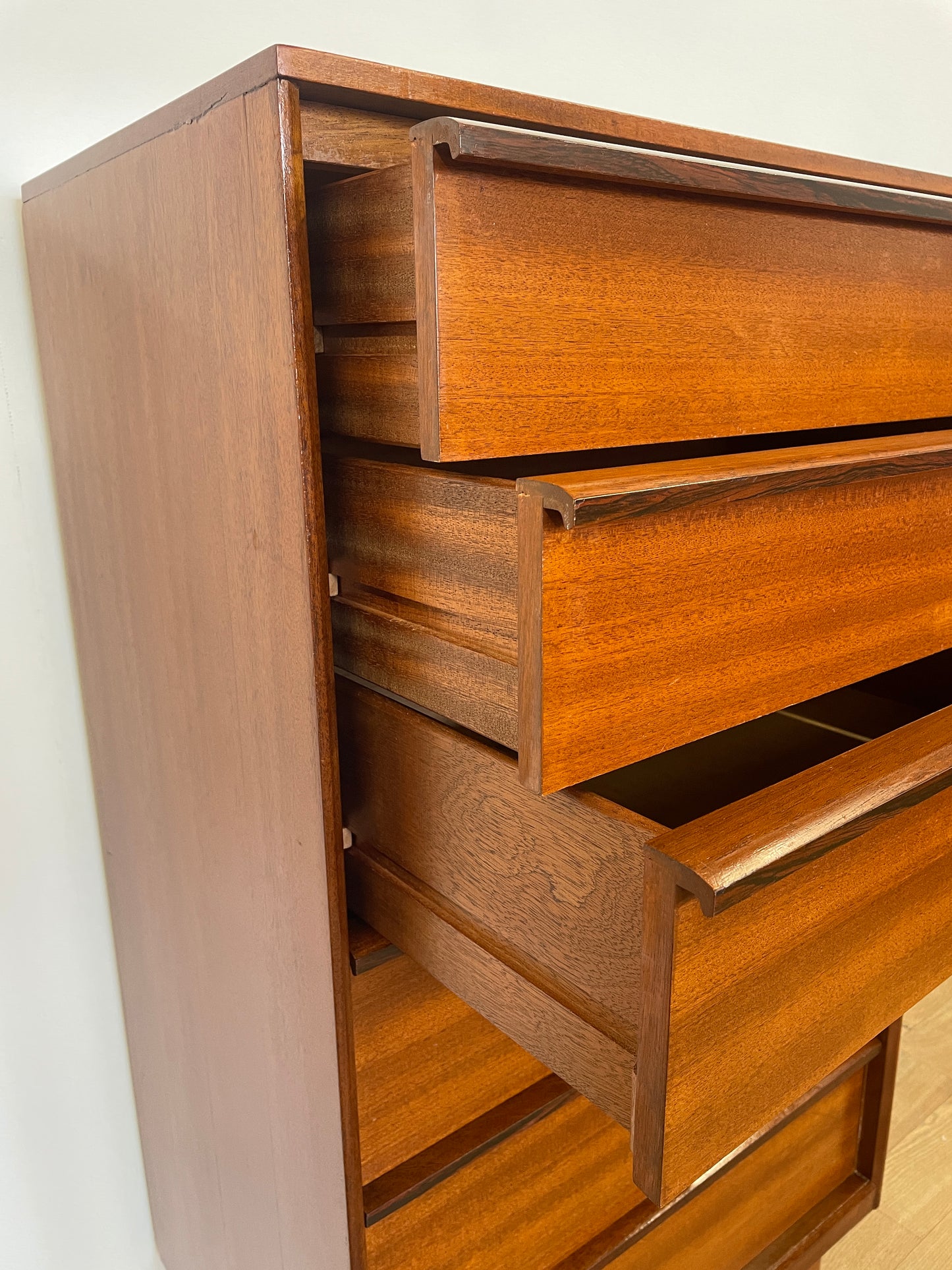 Austinsuite Tall Boy Chest of Drawers by Frank Guille - Mid-Century Teak