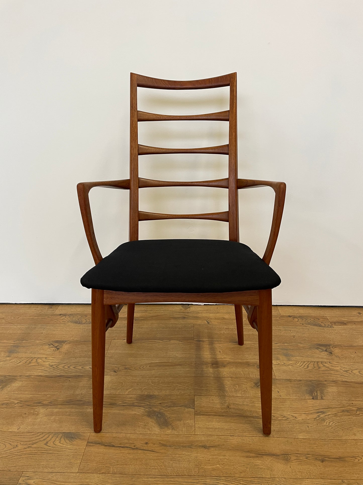 Set of 6 Rare Danish Dining Chairs by Niels Koefoed inc 2 Carvers
