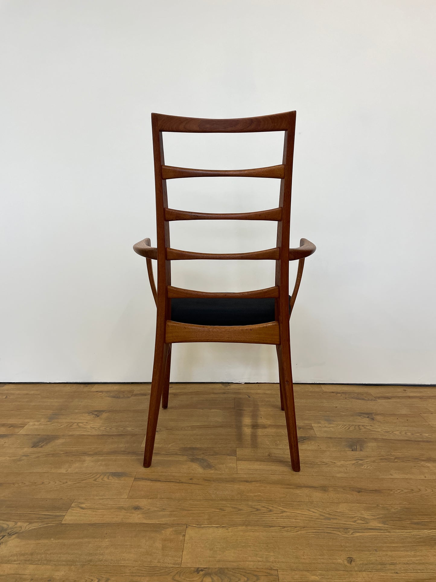 Set of 6 Rare Danish Dining Chairs by Niels Koefoed inc 2 Carvers
