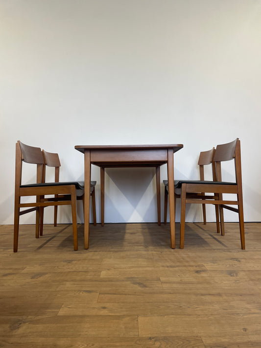 Dining Table & 4 Chairs by Beautility - Mid-Century - Extendable