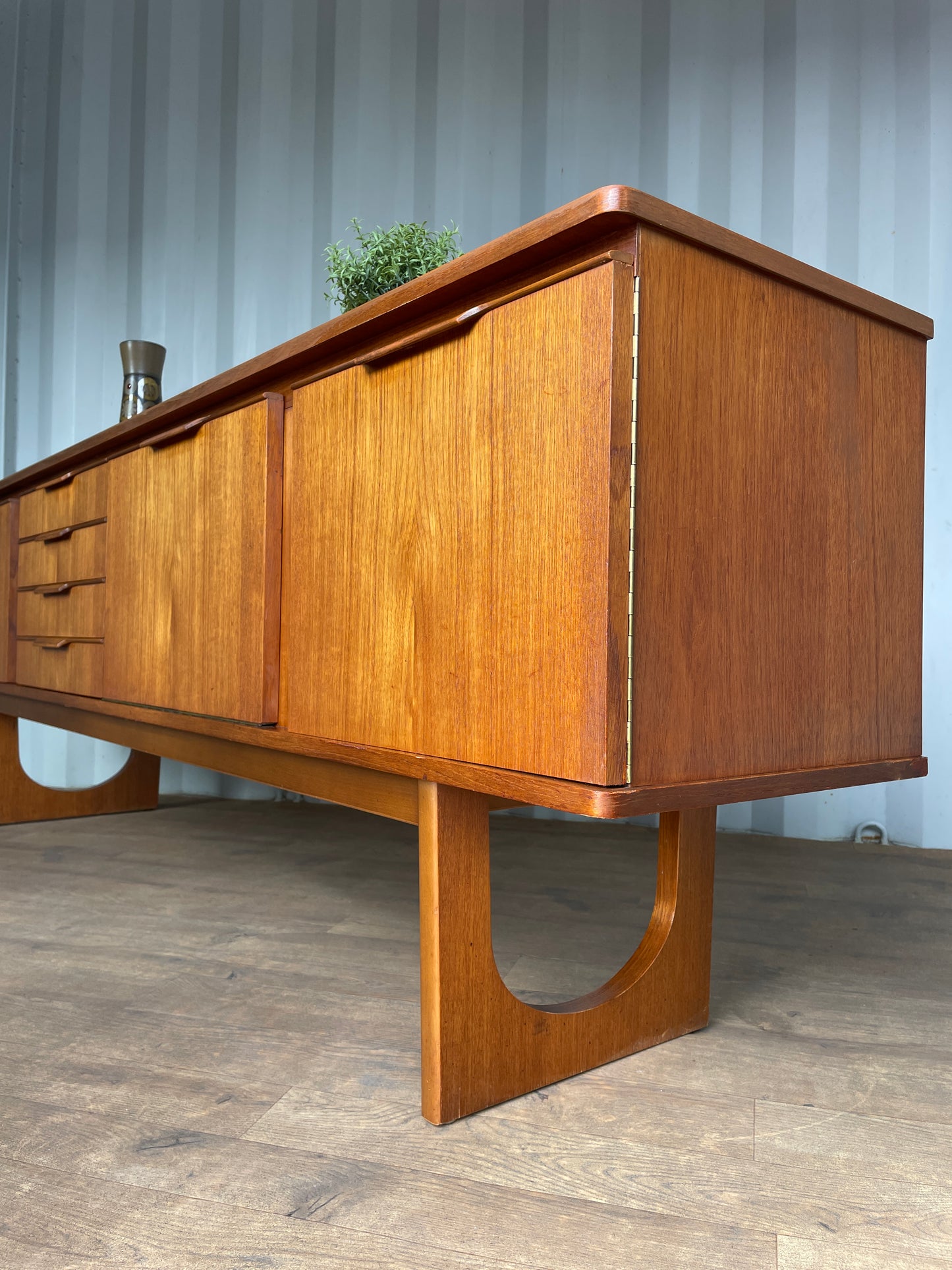 Vintage Mid-Century Teak Stonehill Sideboard – Large 212cm Danish Style Credenza Cabinet
