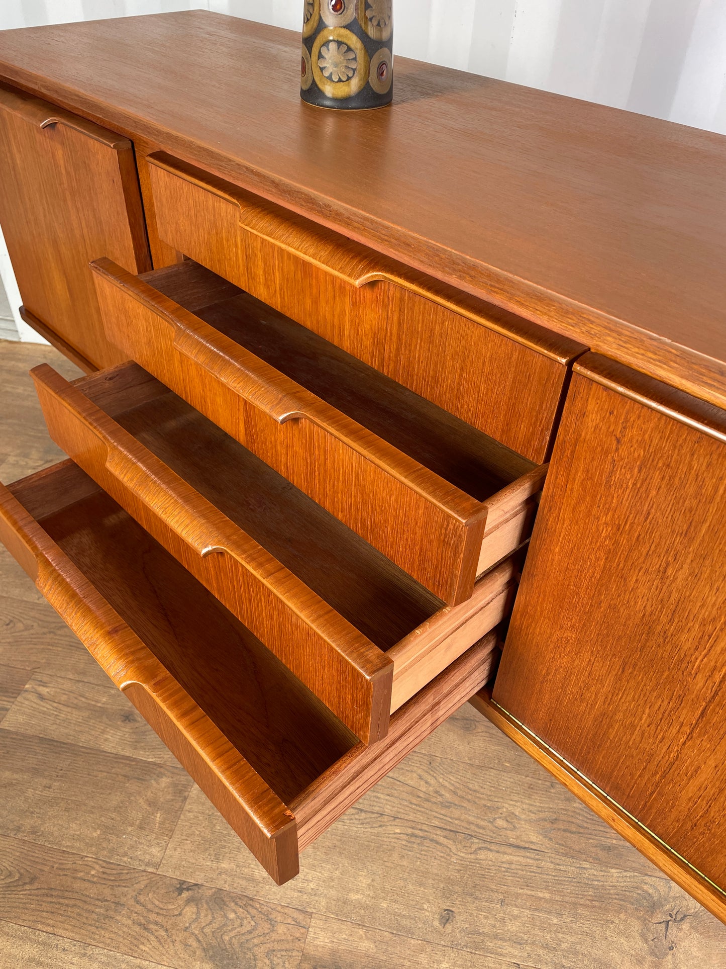 Vintage Mid-Century Teak Stonehill Sideboard – Large 212cm Danish Style Credenza Cabinet