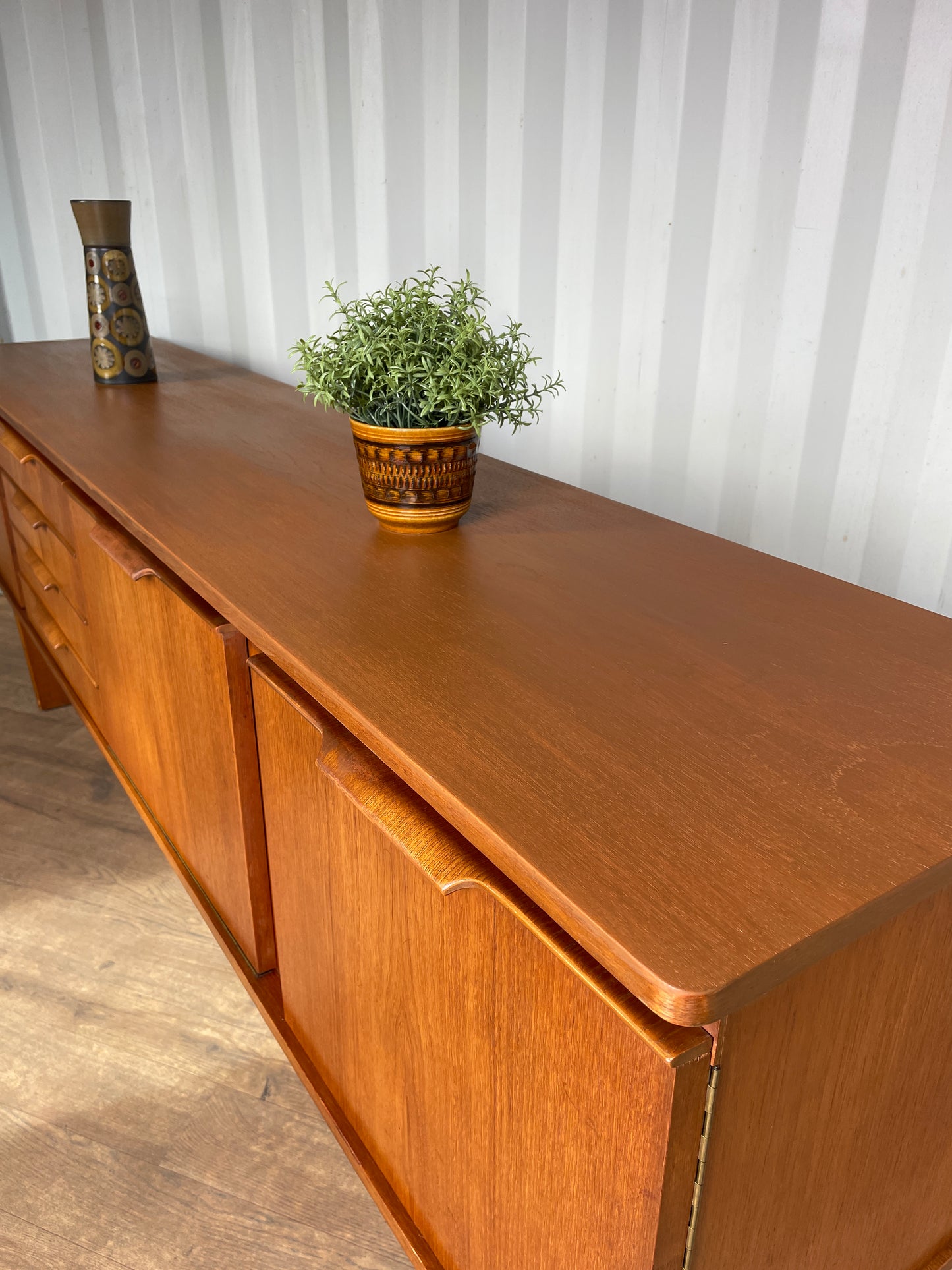 Vintage Mid-Century Teak Stonehill Sideboard – Large 212cm Danish Style Credenza Cabinet