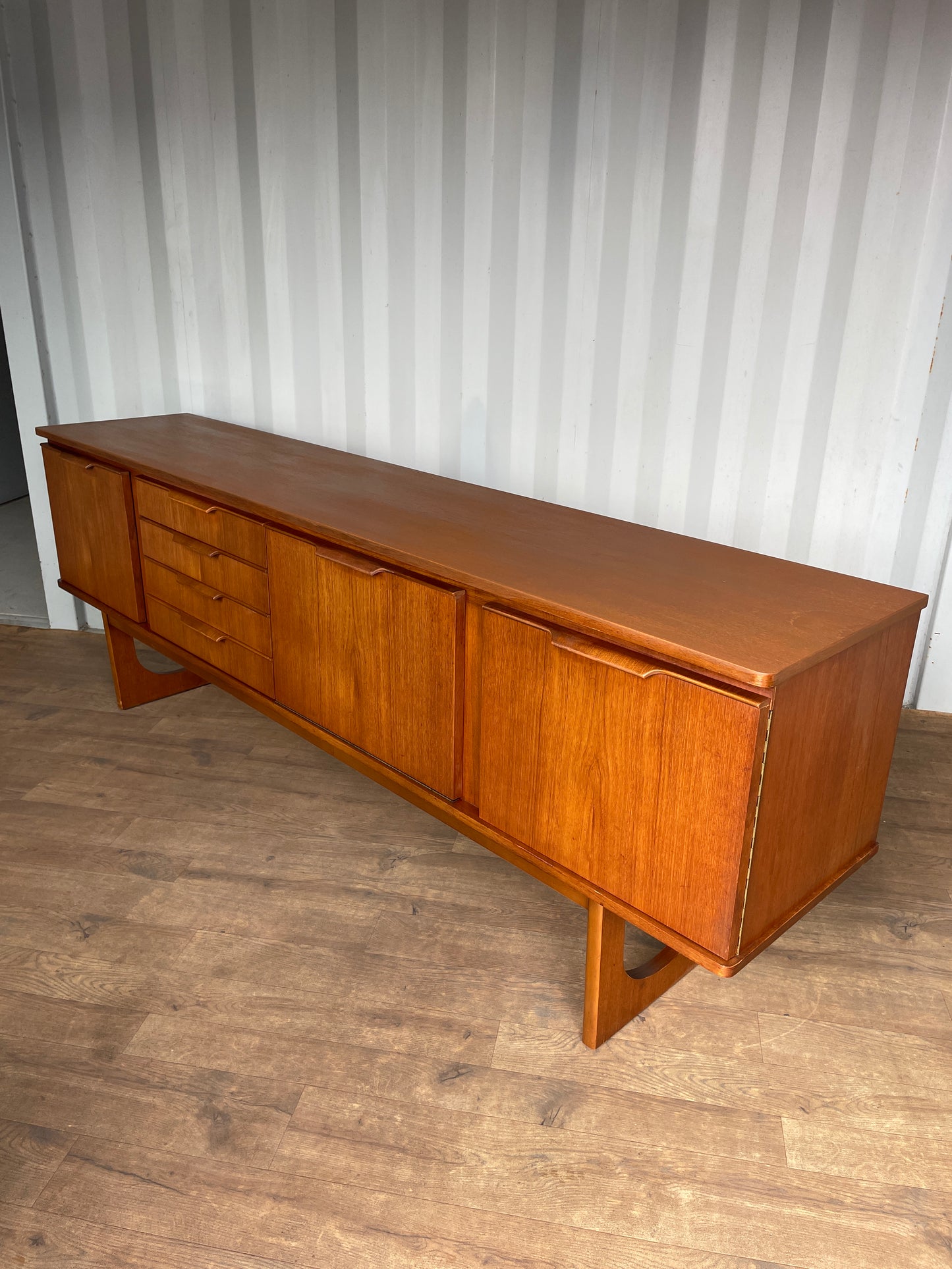 Vintage Mid-Century Teak Stonehill Sideboard – Large 212cm Danish Style Credenza Cabinet