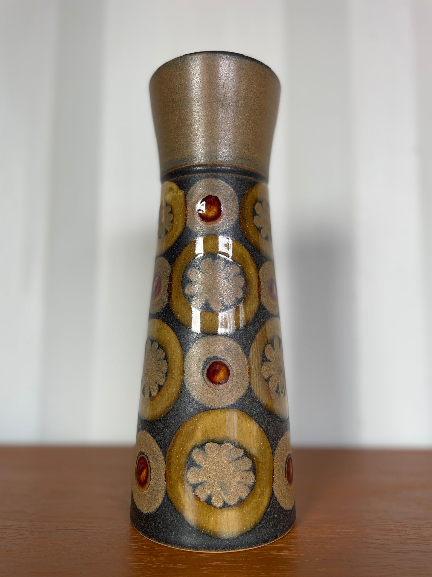 Vintage Denby Arabesque Vase – Mid Century Studio Pottery Stoneware Vase 27cm