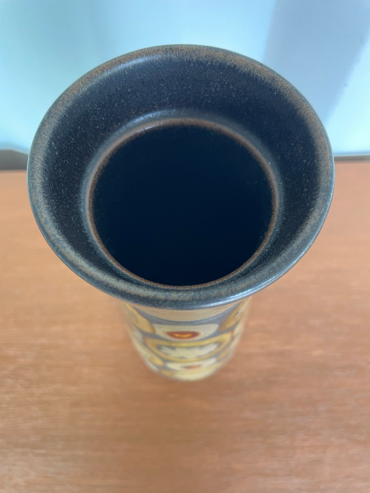 Vintage Denby Arabesque Vase – Mid Century Studio Pottery Stoneware Vase 27cm