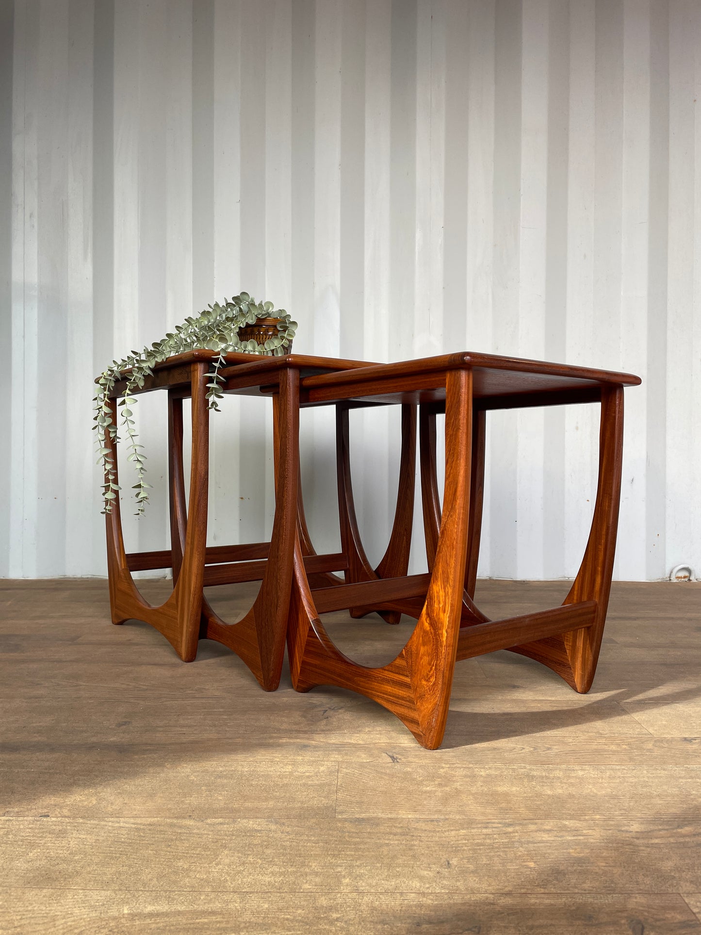 G Plan Fresco Nest of Tables – Vintage Teak Mid Century Nest – Tile Top Coffee Tables Set of 3