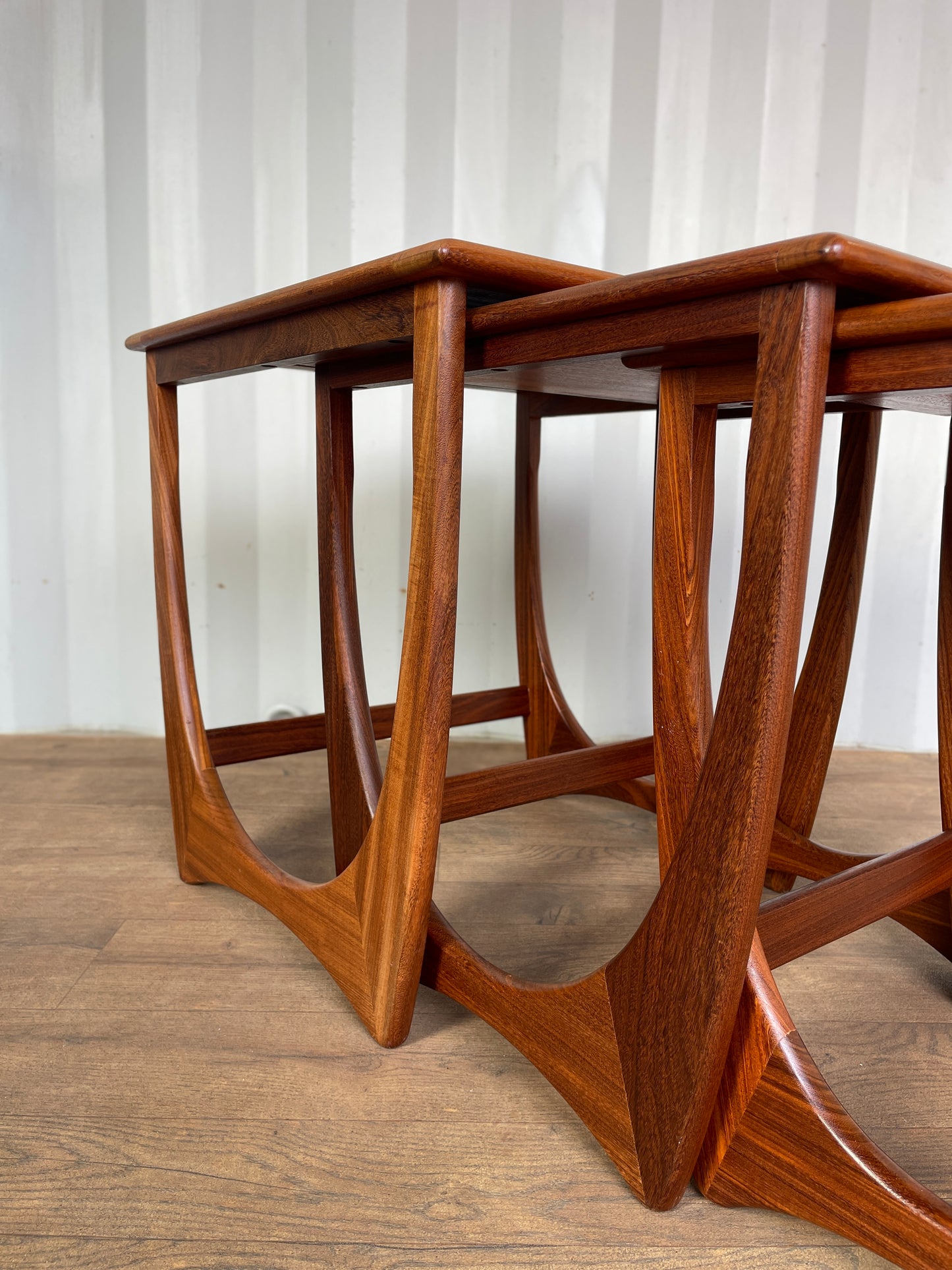 G Plan Fresco Nest of Tables – Vintage Teak Mid Century Nest – Tile Top Coffee Tables Set of 3