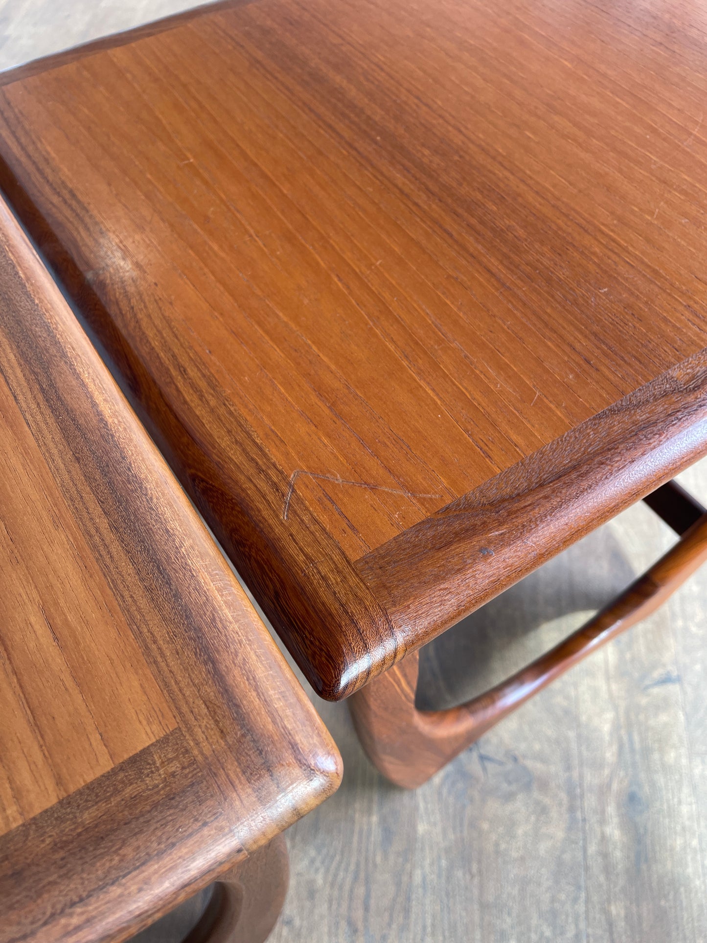 G Plan Fresco Nest of Tables – Vintage Teak Mid Century Nest – Tile Top Coffee Tables Set of 3