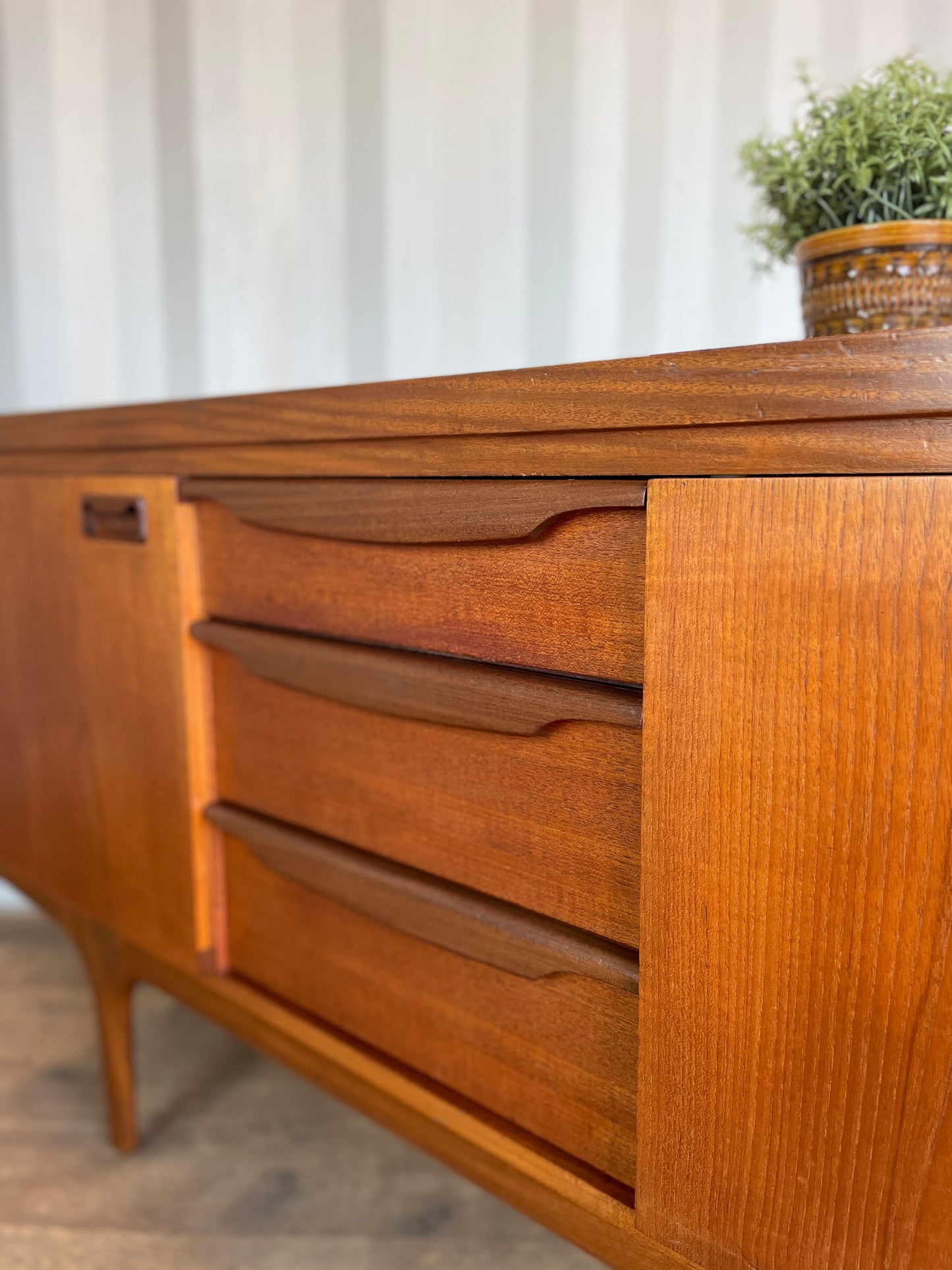 Large Vintage Teak Sideboard by Greaves & Thomas – Mid Century Modern 220cm Danish Style Credenza
