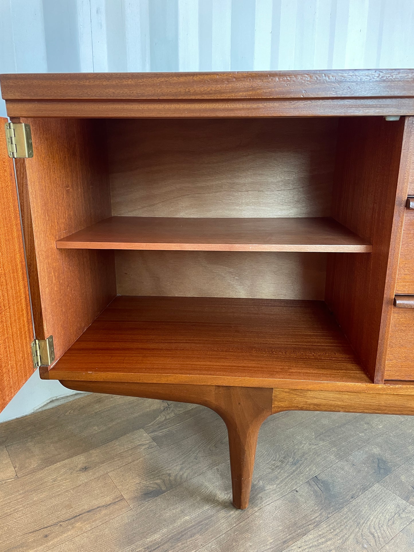 Large Vintage Teak Sideboard by Greaves & Thomas – Mid Century Modern 220cm Danish Style Credenza