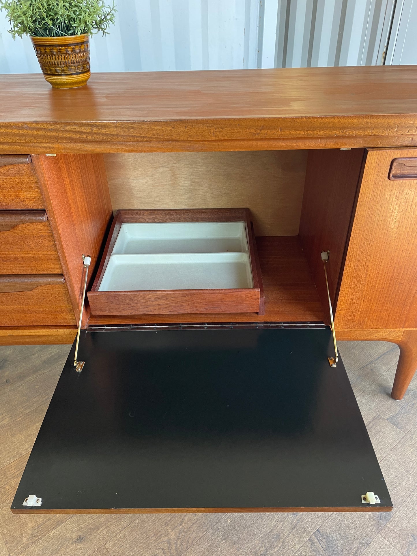 Large Vintage Teak Sideboard by Greaves & Thomas – Mid Century Modern 220cm Danish Style Credenza