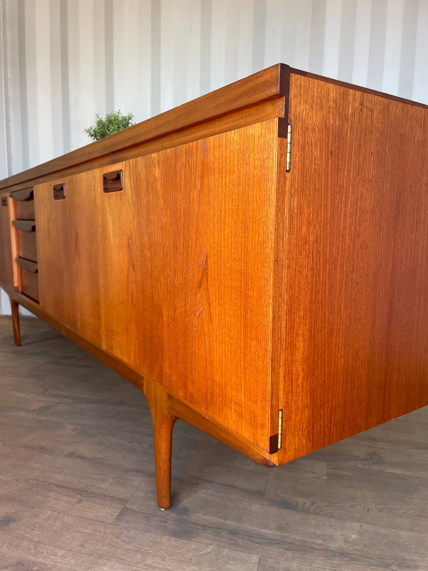 Large Vintage Teak Sideboard by Greaves & Thomas – Mid Century Modern 220cm Danish Style Credenza