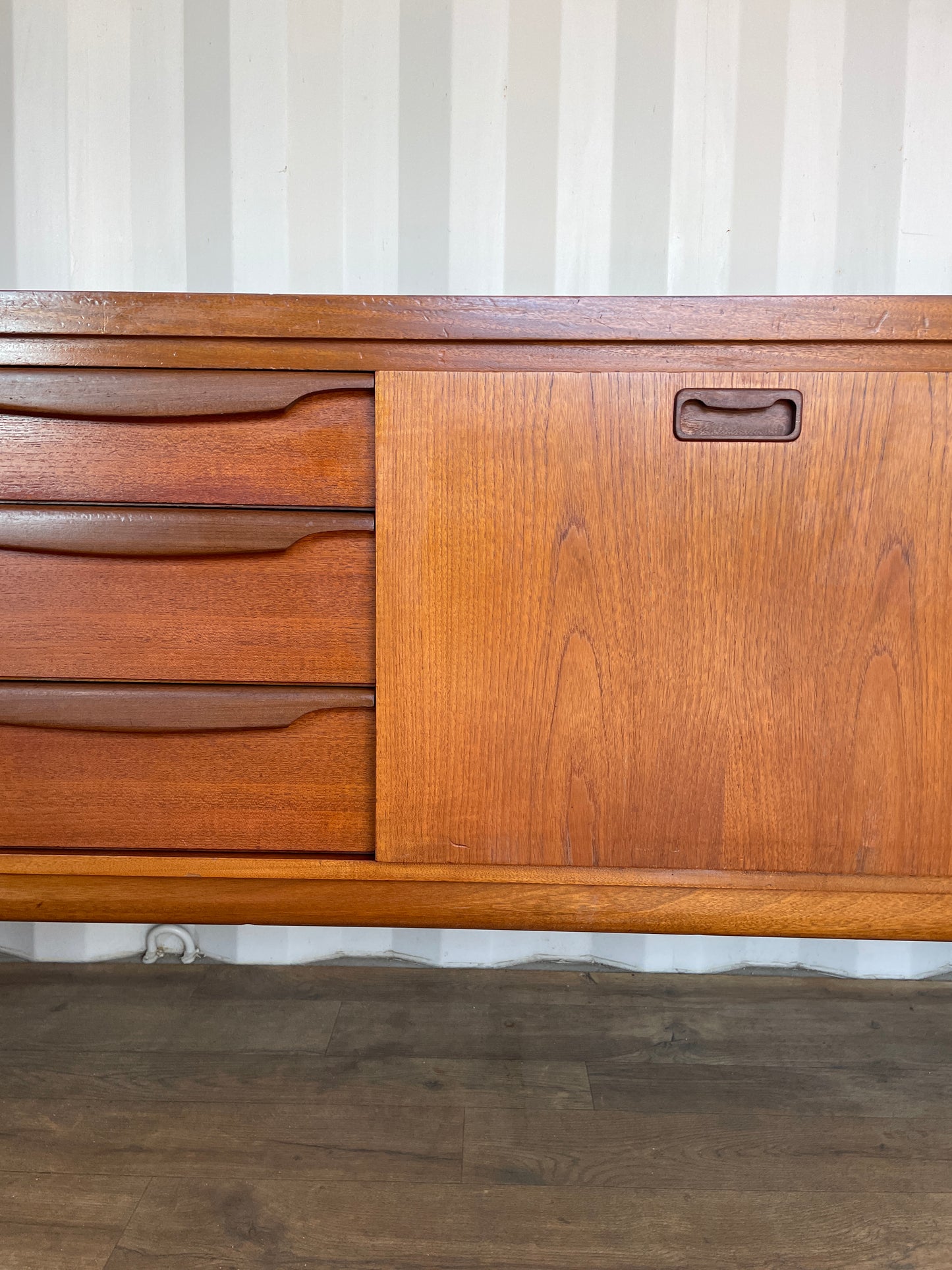 Large Vintage Teak Sideboard by Greaves & Thomas – Mid Century Modern 220cm Danish Style Credenza