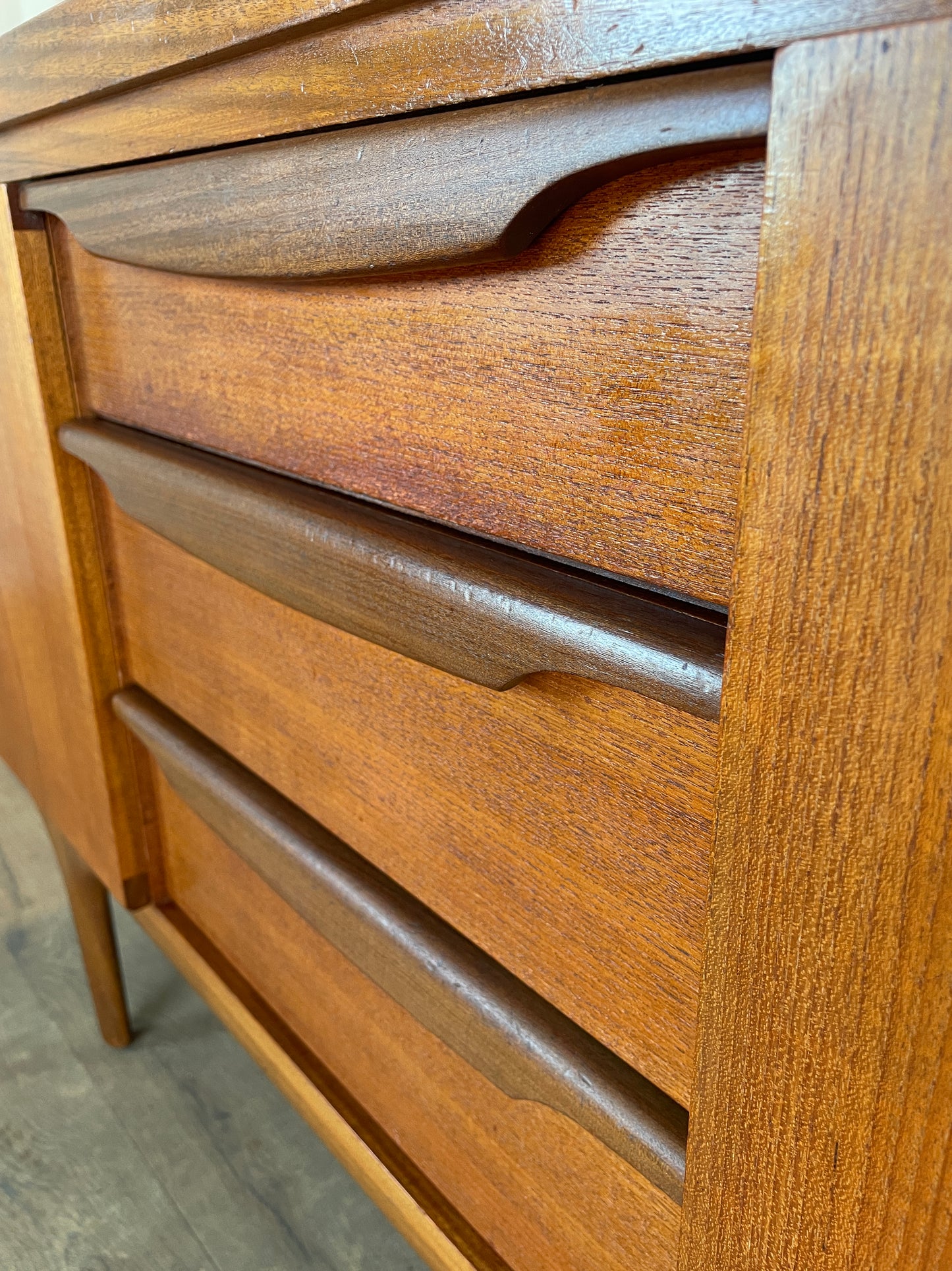 Large Vintage Teak Sideboard by Greaves & Thomas – Mid Century Modern 220cm Danish Style Credenza