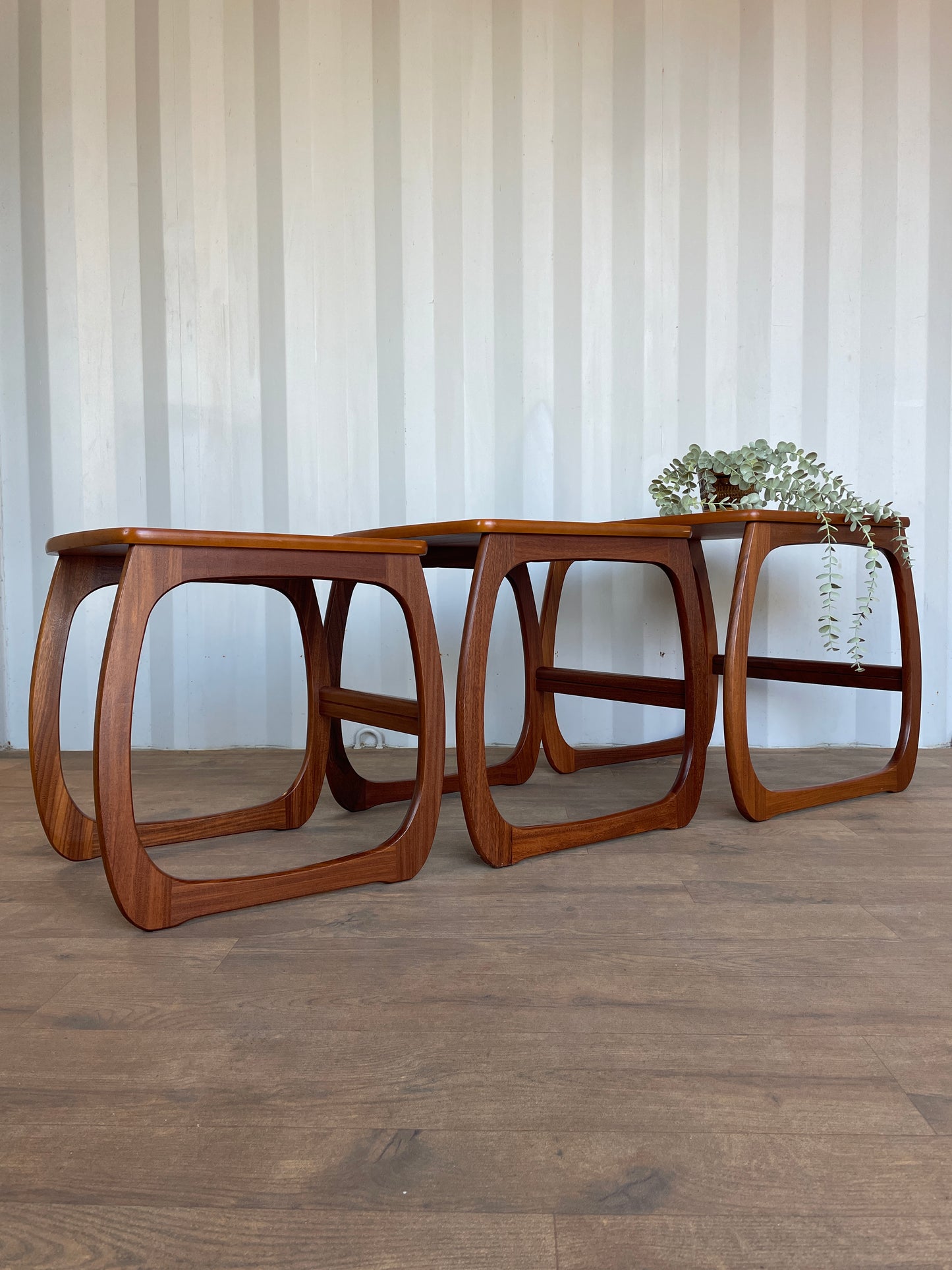 Vintage Teak Nest of Tables by Nathan Furniture – Mid Century Modern Set of 3 Side Tables