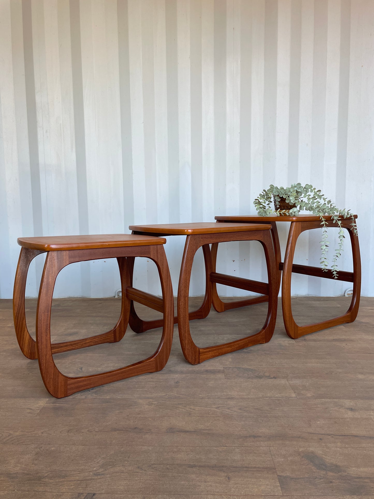 Vintage Teak Nest of Tables by Nathan Furniture – Mid Century Modern Set of 3 Side Tables