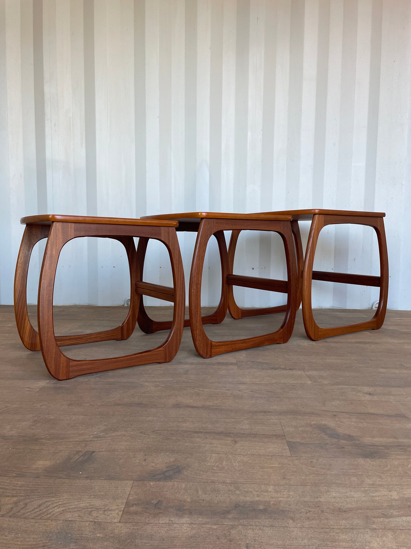 Vintage Teak Nest of Tables by Nathan Furniture – Mid Century Modern Set of 3 Side Tables
