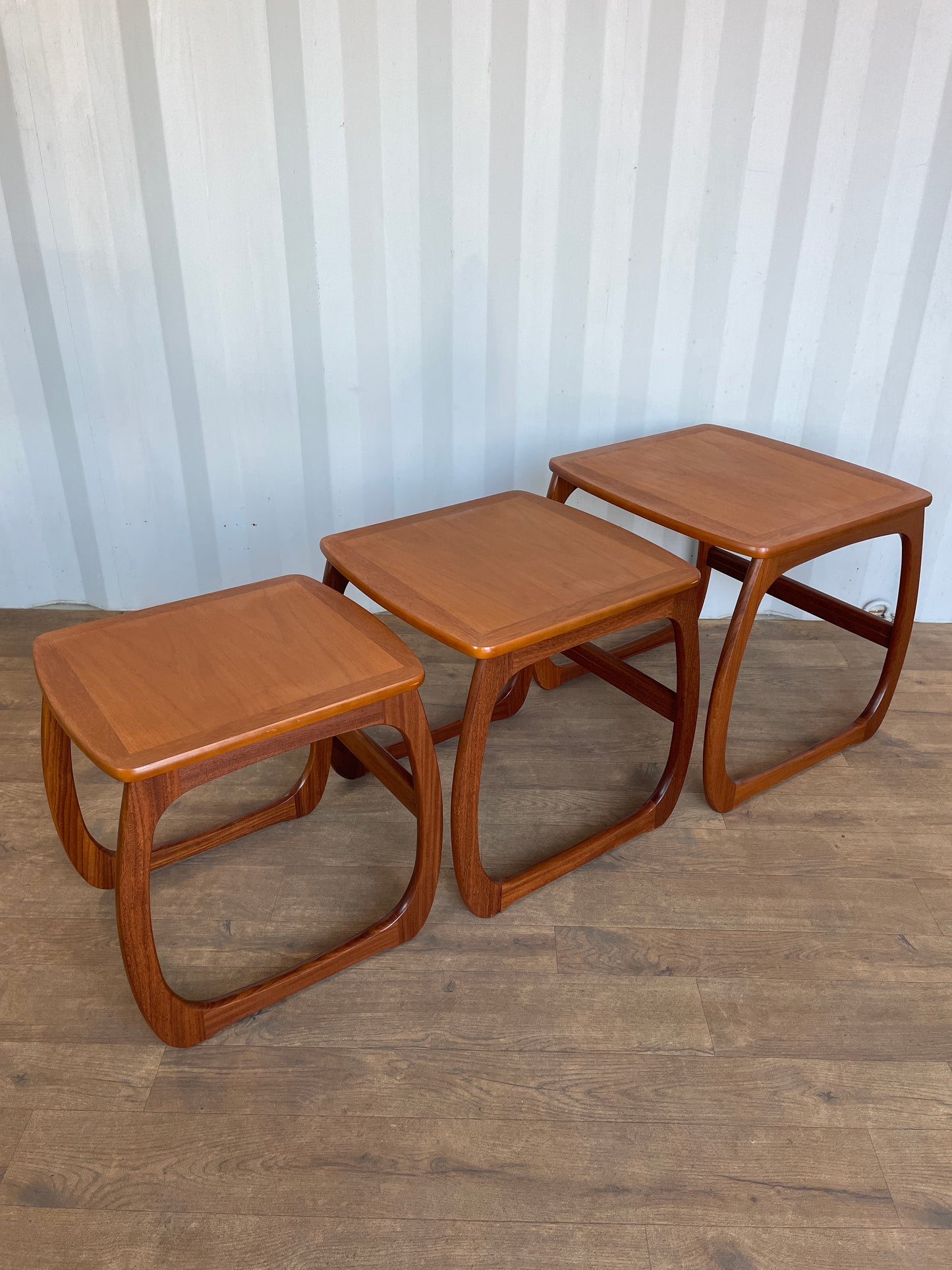Vintage Teak Nest of Tables by Nathan Furniture – Mid Century Modern Set of 3 Side Tables