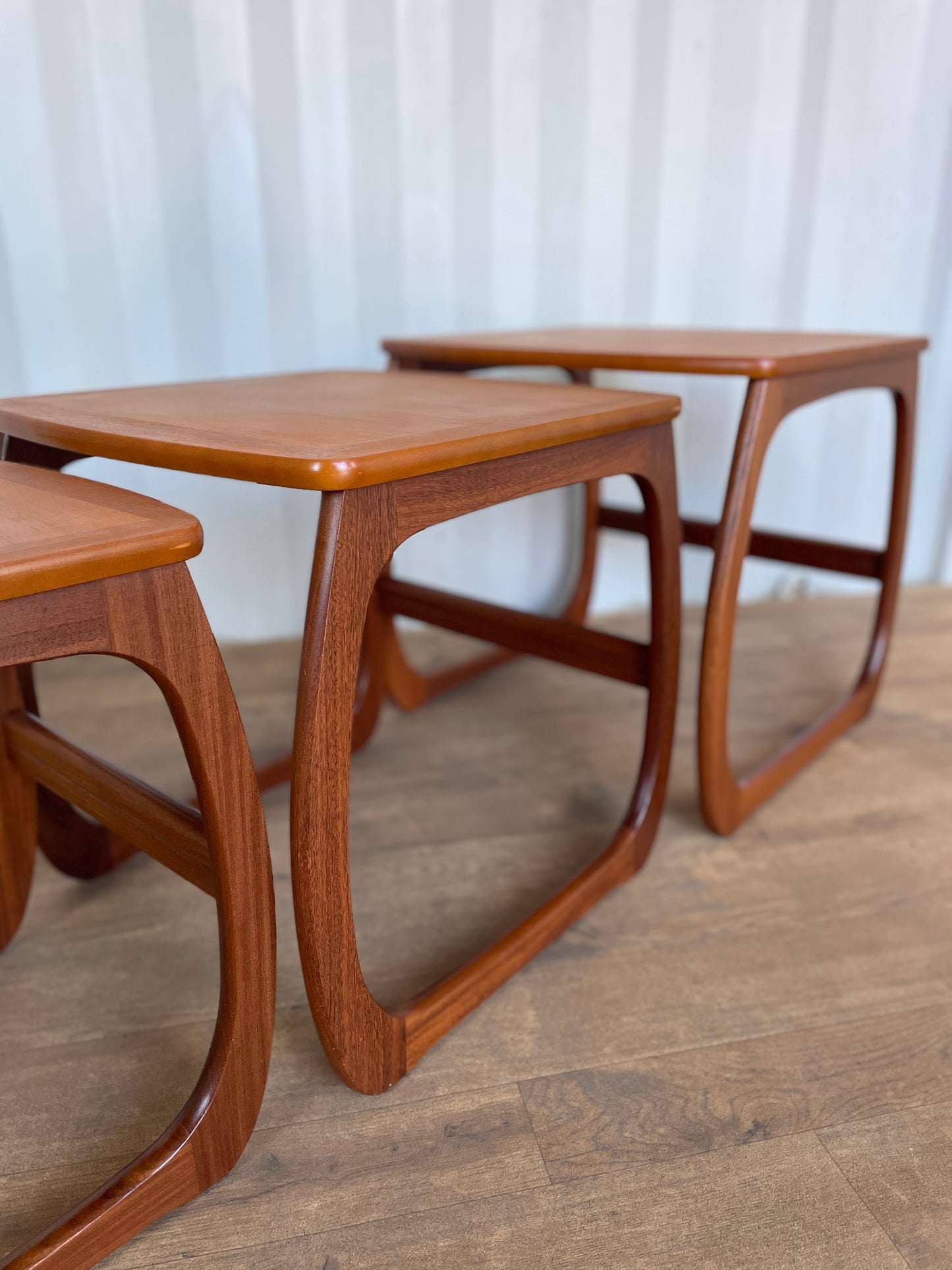 Vintage Teak Nest of Tables by Nathan Furniture – Mid Century Modern Set of 3 Side Tables