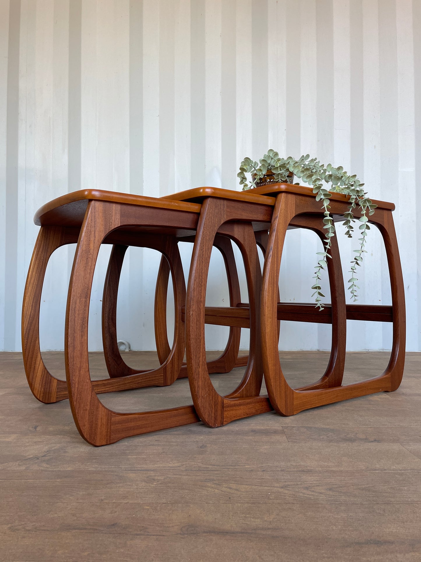 Vintage Teak Nest of Tables by Nathan Furniture – Mid Century Modern Set of 3 Side Tables