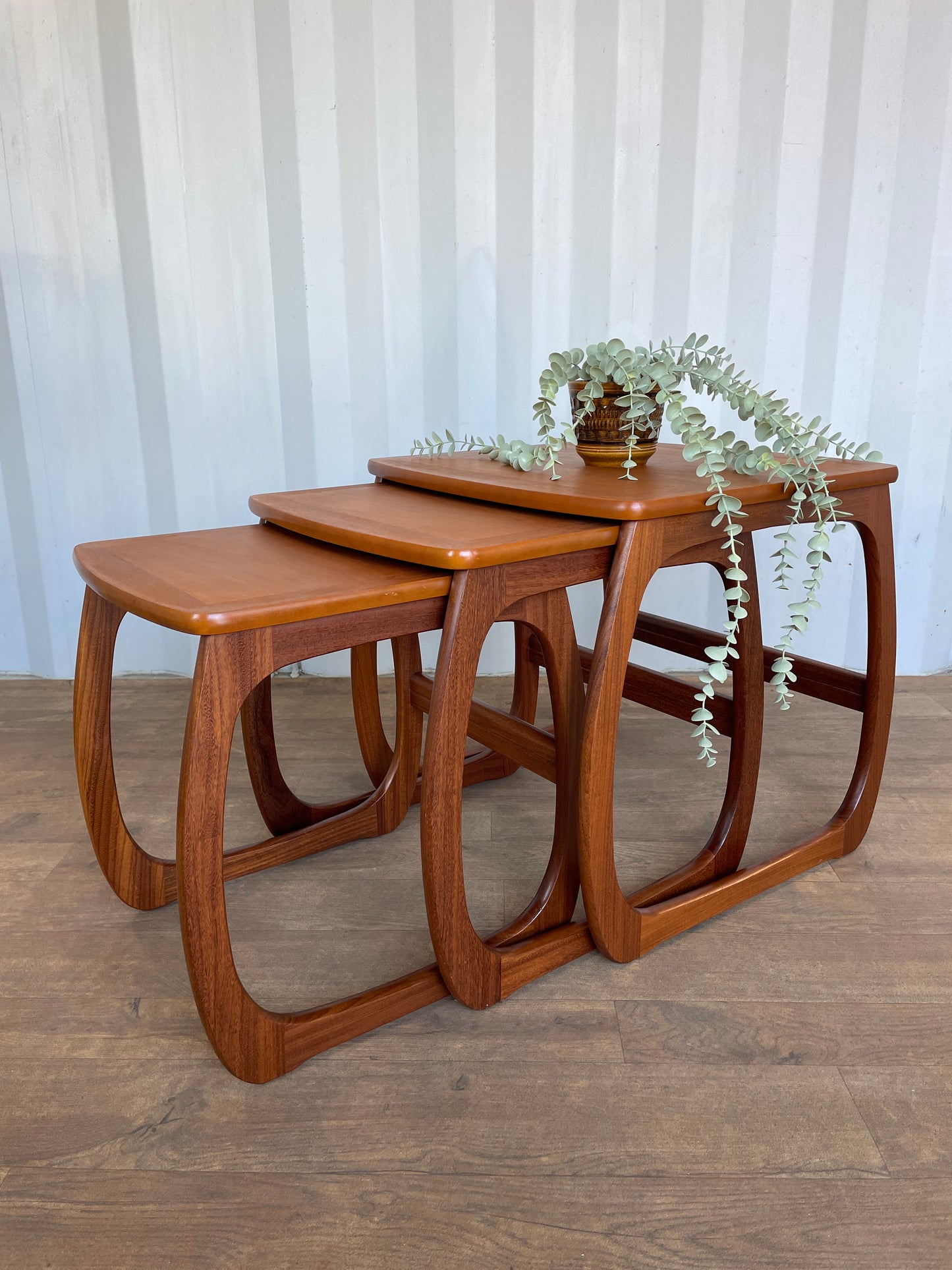 Vintage Teak Nest of Tables by Nathan Furniture – Mid Century Modern Set of 3 Side Tables