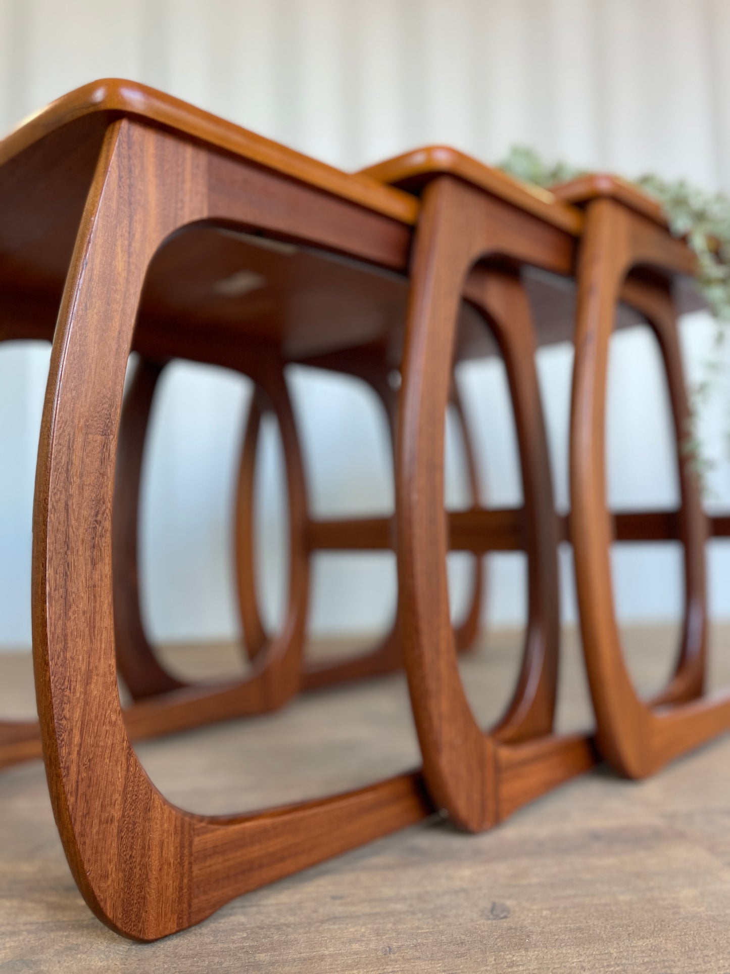 Vintage Teak Nest of Tables by Nathan Furniture – Mid Century Modern Set of 3 Side Tables