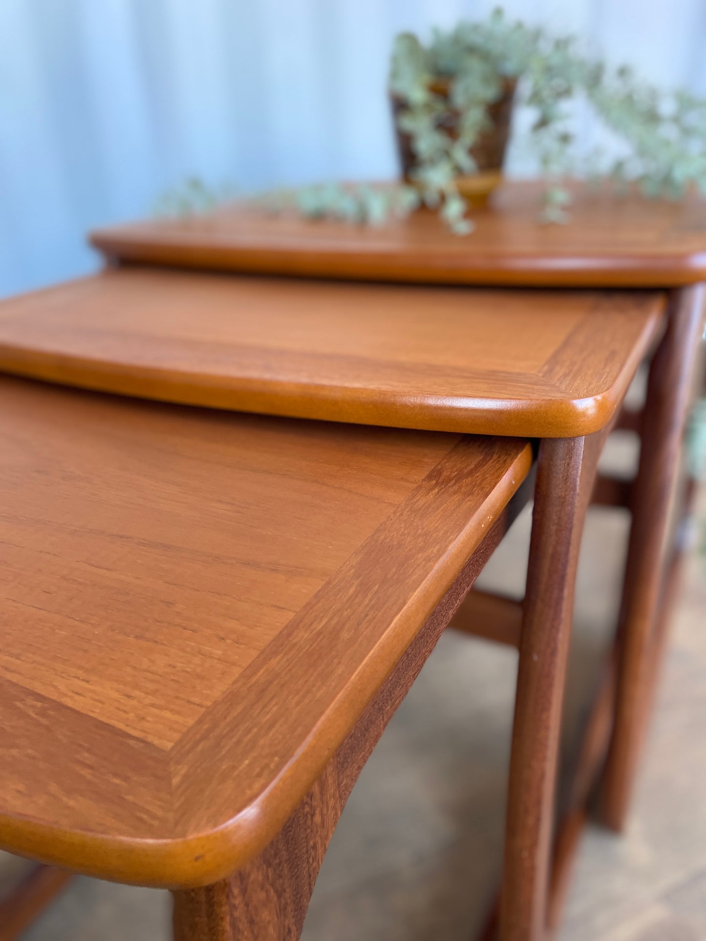 Vintage Teak Nest of Tables by Nathan Furniture – Mid Century Modern Set of 3 Side Tables