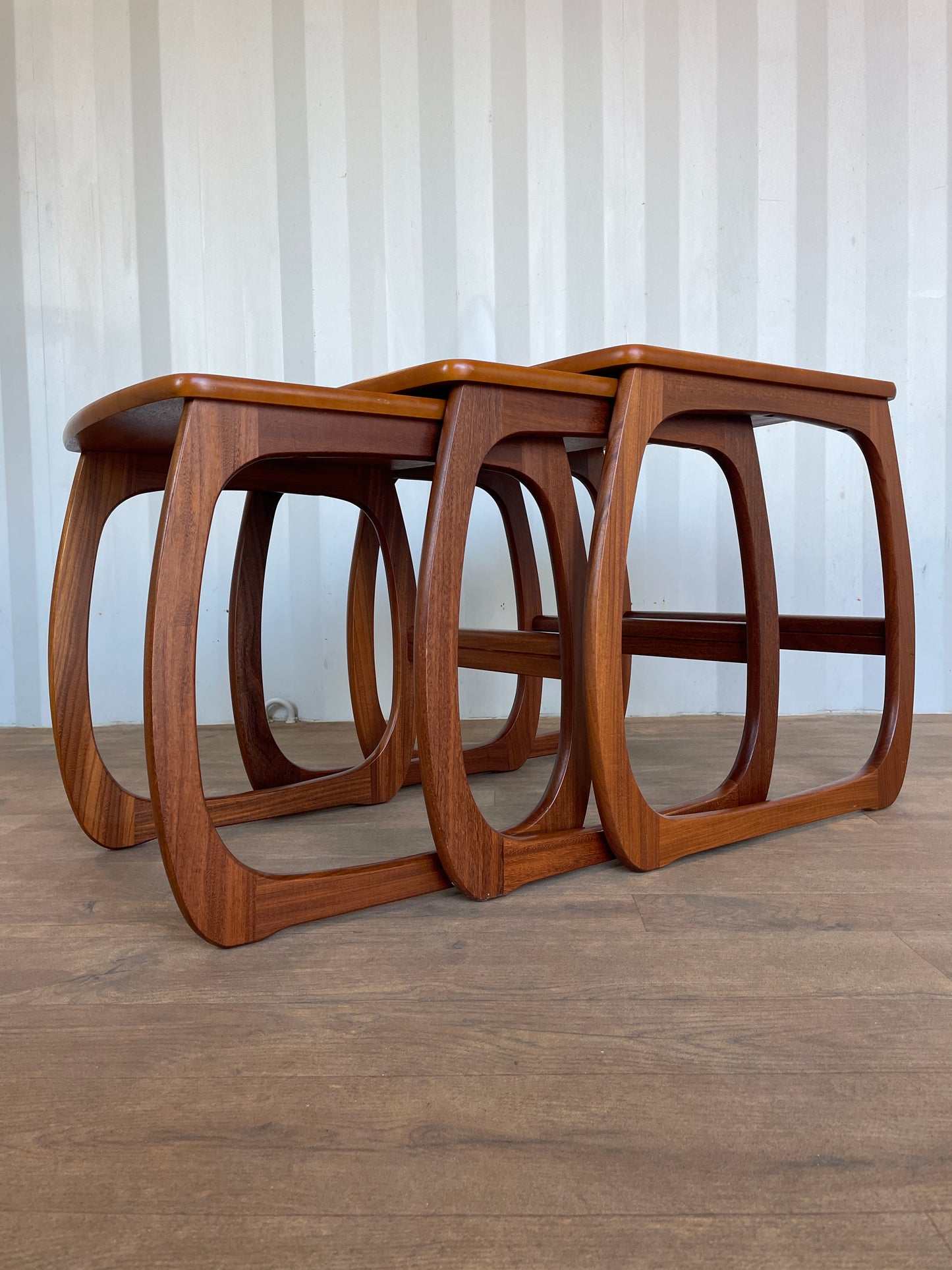 Vintage Teak Nest of Tables by Nathan Furniture – Mid Century Modern Set of 3 Side Tables