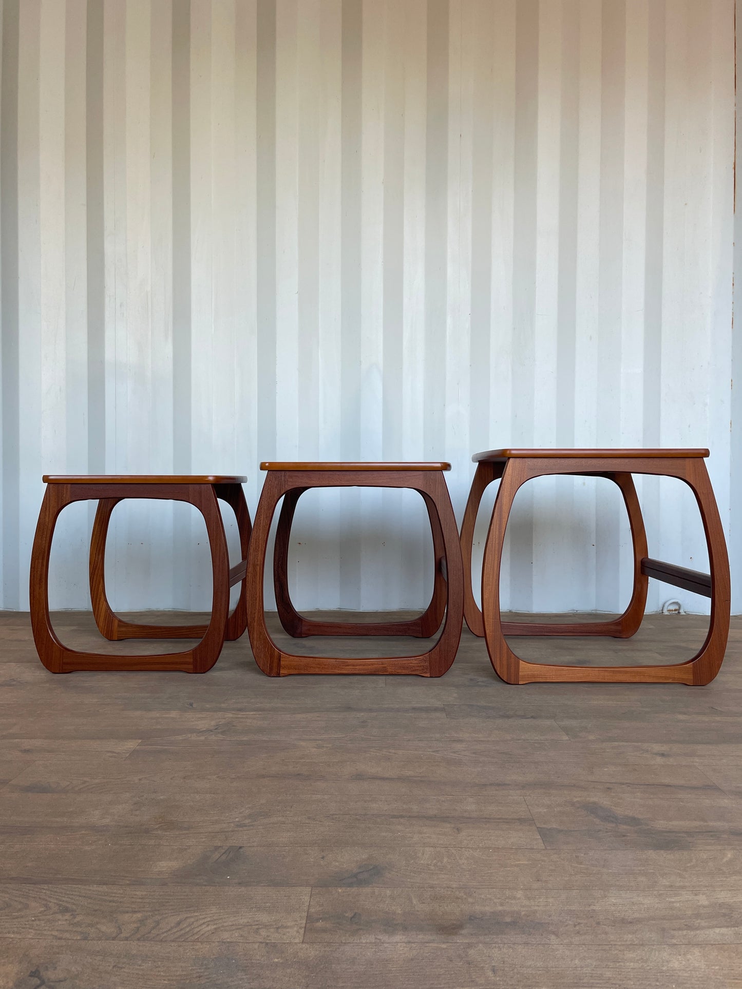 Vintage Teak Nest of Tables by Nathan Furniture – Mid Century Modern Set of 3 Side Tables