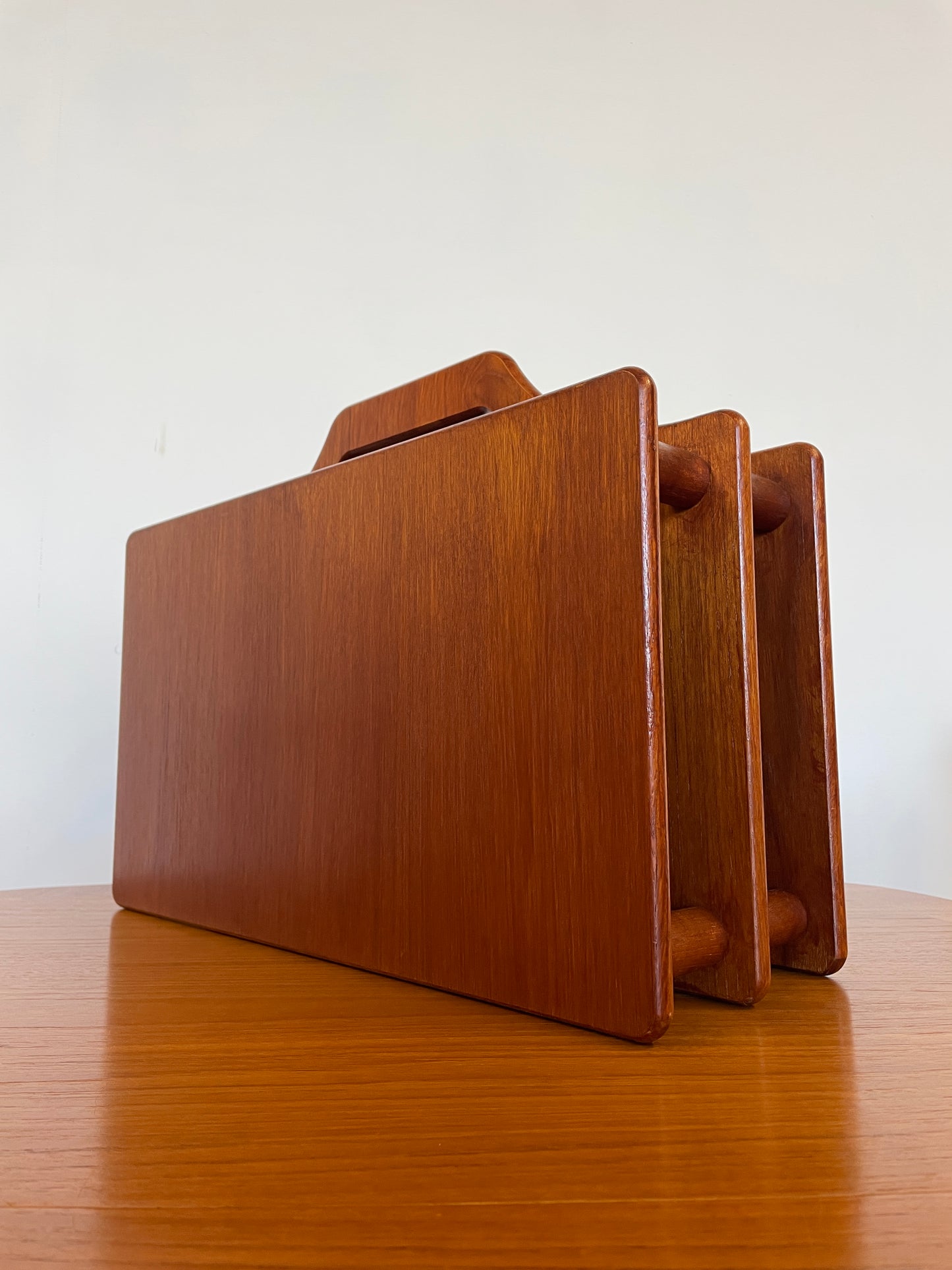 Danish Vintage Vinyl Record Holder / Magazine Rack - Teak