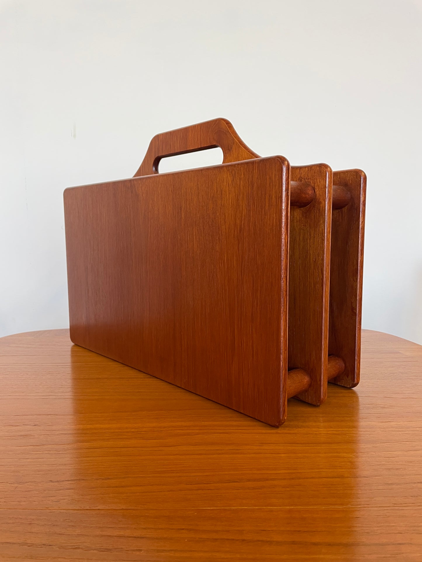 Danish Vintage Vinyl Record Holder / Magazine Rack - Teak