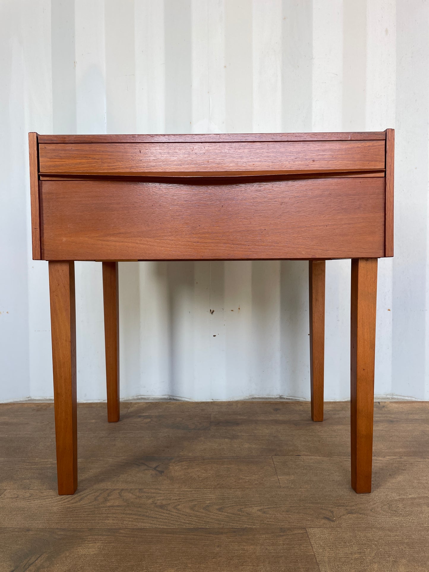 Mid-Century Teak Sewing Box Table / Craft Storage Cabinet with Lift-Up Compartments - Vintage