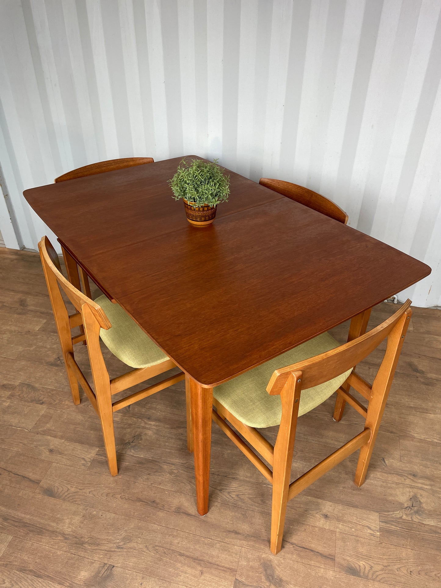 Dining Table & 4 Chairs by Beautility - Mid Century Teak Extendable Set Vintage UK Made