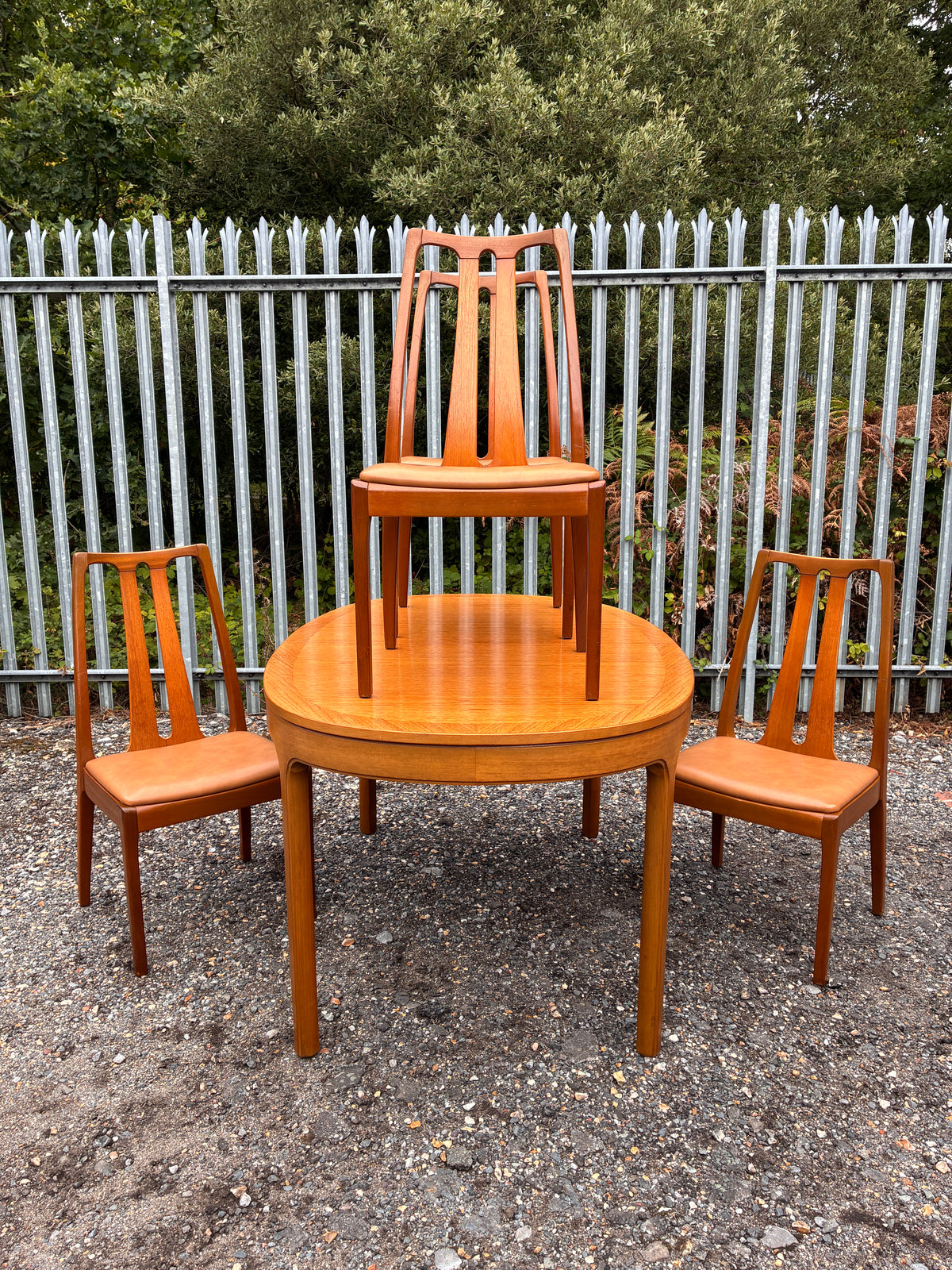 Vintage Teak Extending Dining Table & 4 Matching Chairs by Nathan Furniture - Mid-Century 1960s