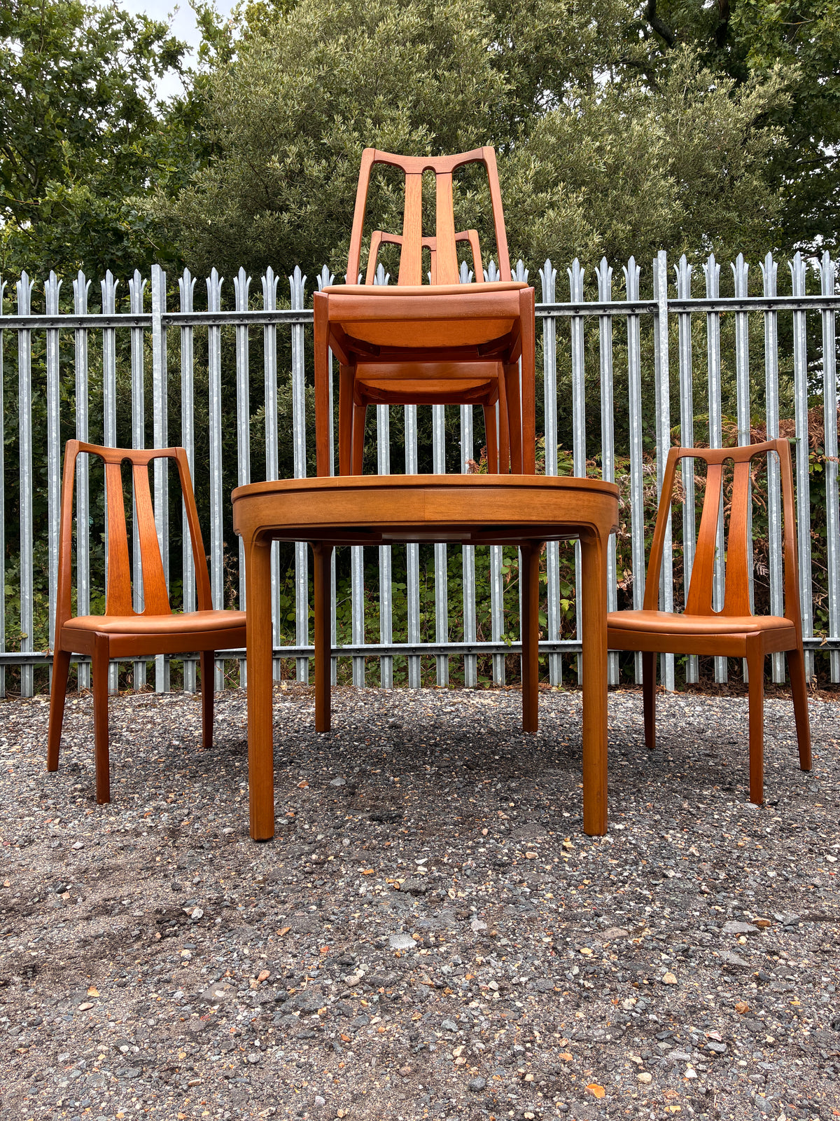 Vintage Teak Extending Dining Table & 4 Matching Chairs by Nathan Furniture - Mid-Century 1960s
