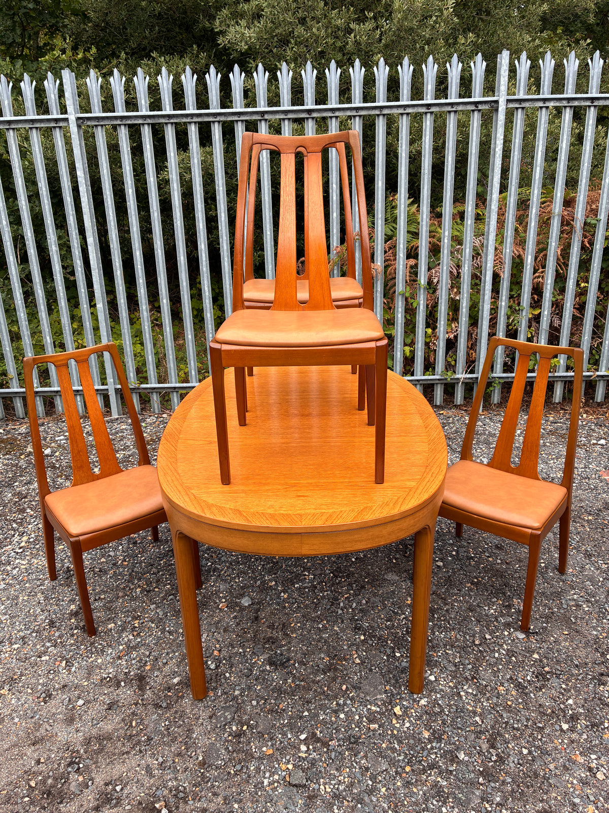 Vintage Teak Extending Dining Table & 4 Matching Chairs by Nathan Furniture - Mid-Century 1960s