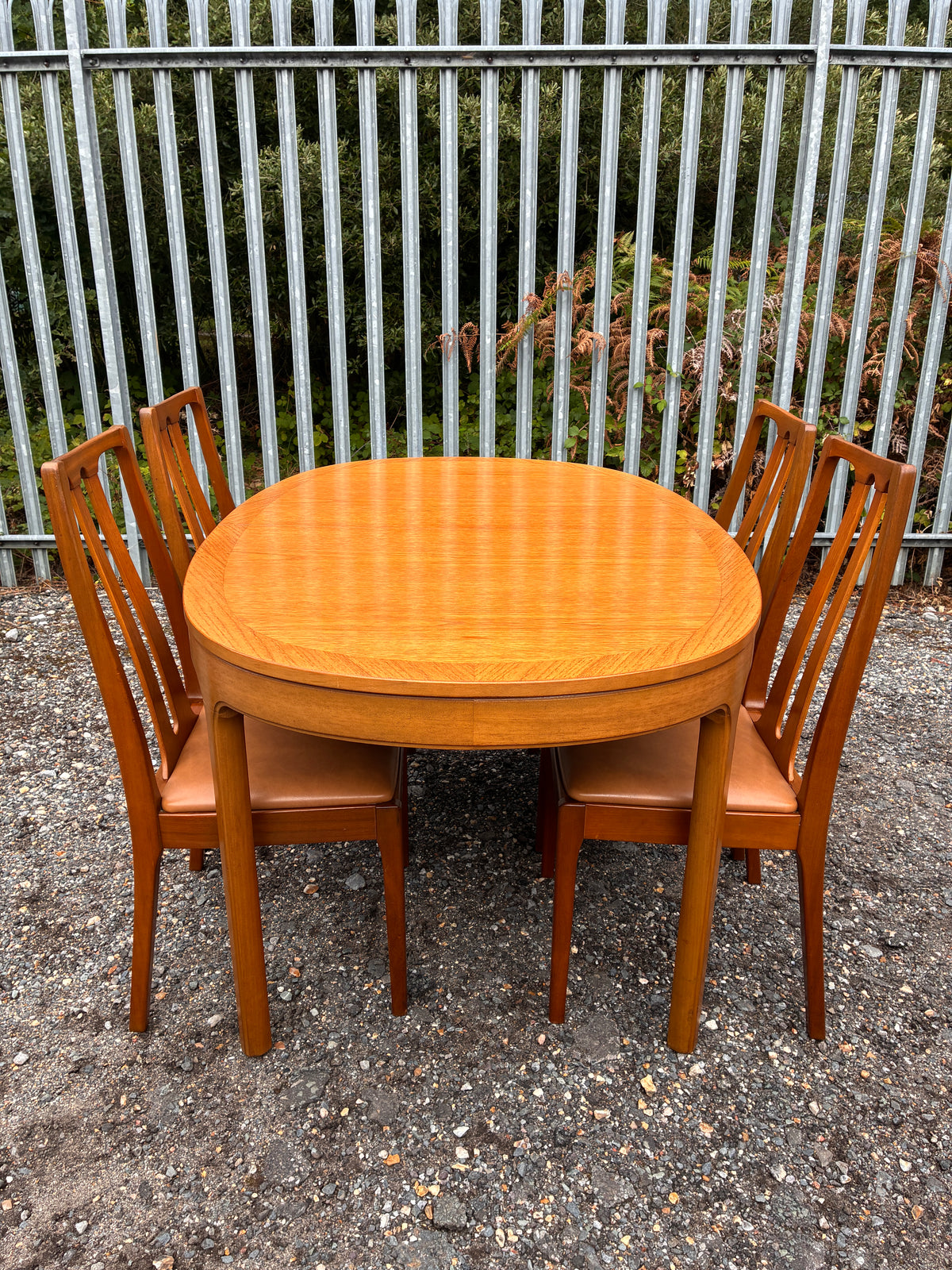 Vintage Teak Extending Dining Table & 4 Matching Chairs by Nathan Furniture - Mid-Century 1960s