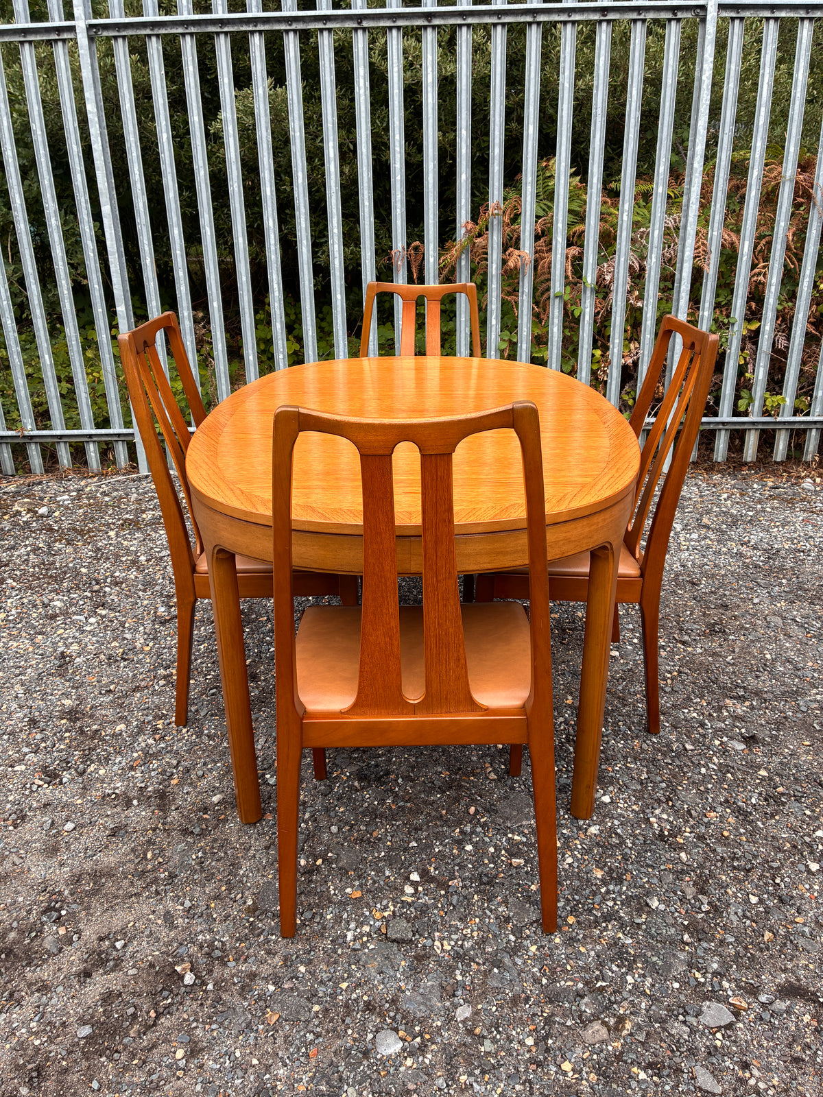 Vintage Teak Extending Dining Table & 4 Matching Chairs by Nathan Furniture - Mid-Century 1960s