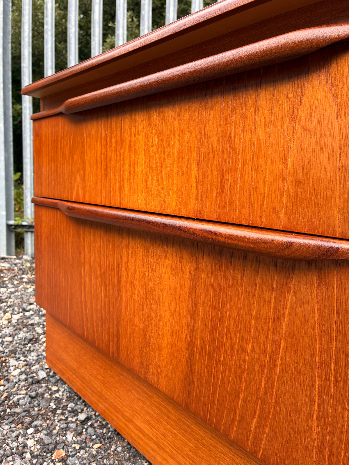 Vintage Teak TV Cabinet | Small Media Unit with Drawer & Drop-Front Storage - Mid-Century