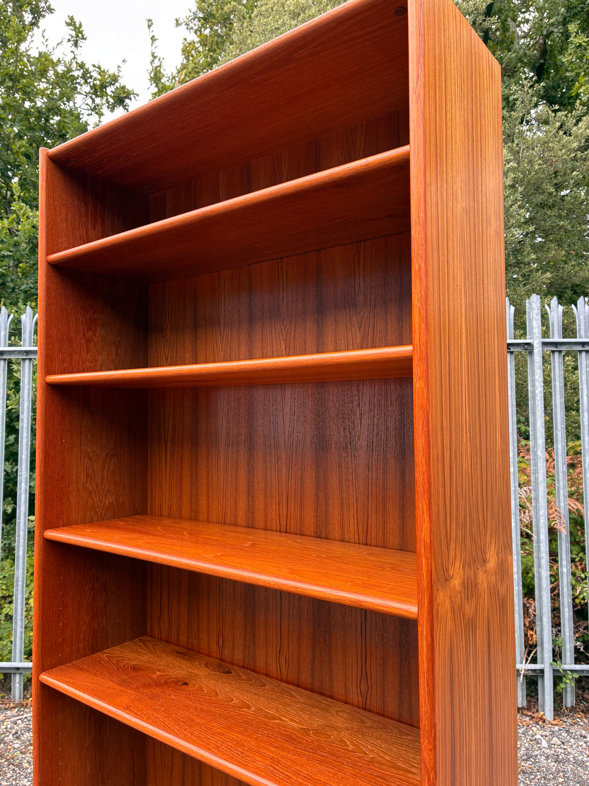Danish Mid-Century Teak Tall Shelving Unit Bookcase with Cupboard Storage