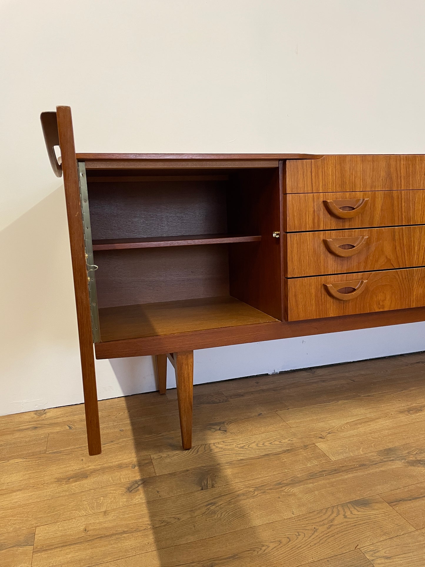 Beautility Mid-Century Teak Sideboard / TV Stand / Storage / Cabinet