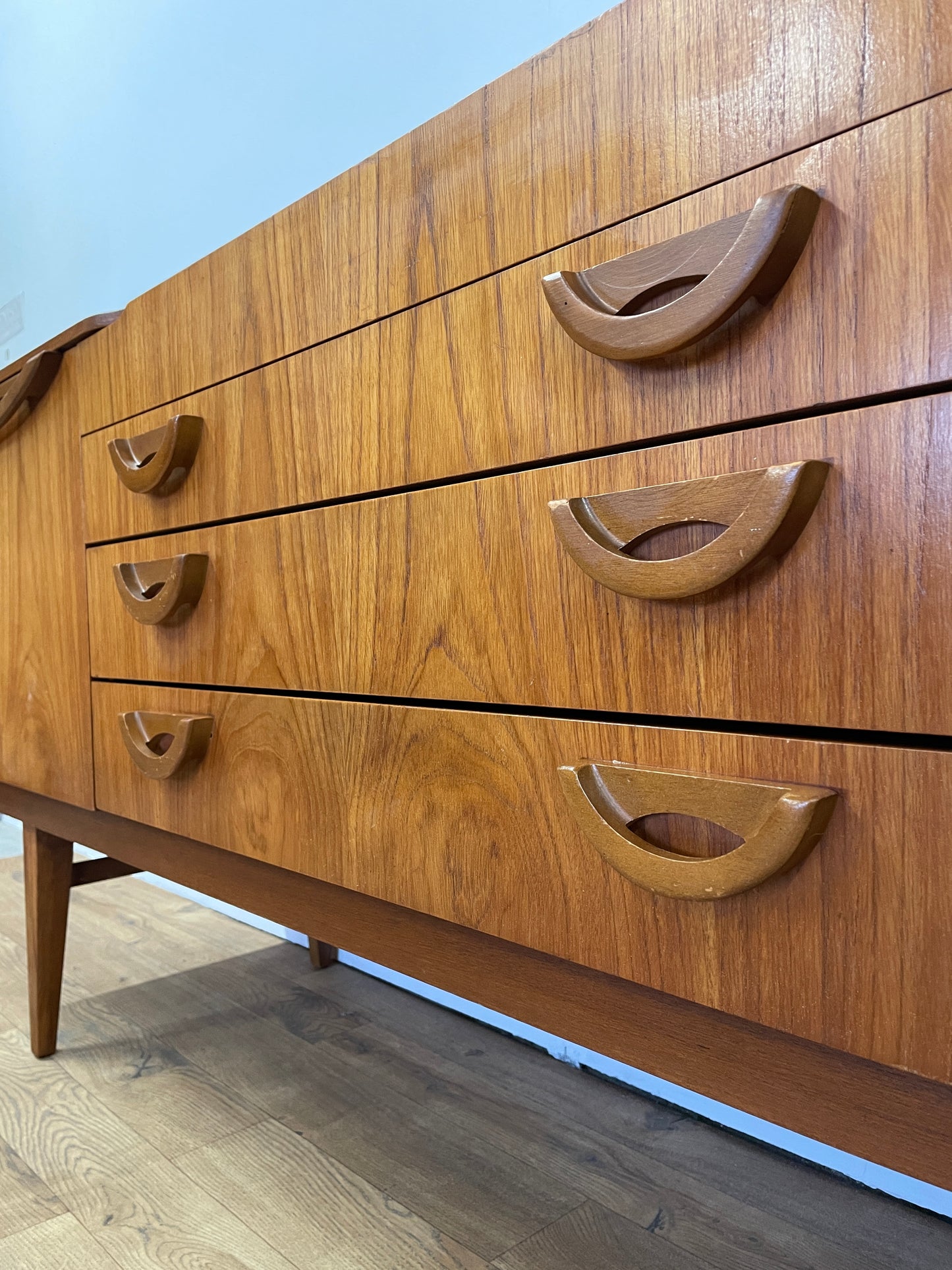 Beautility Mid-Century Teak Sideboard / TV Stand / Storage / Cabinet